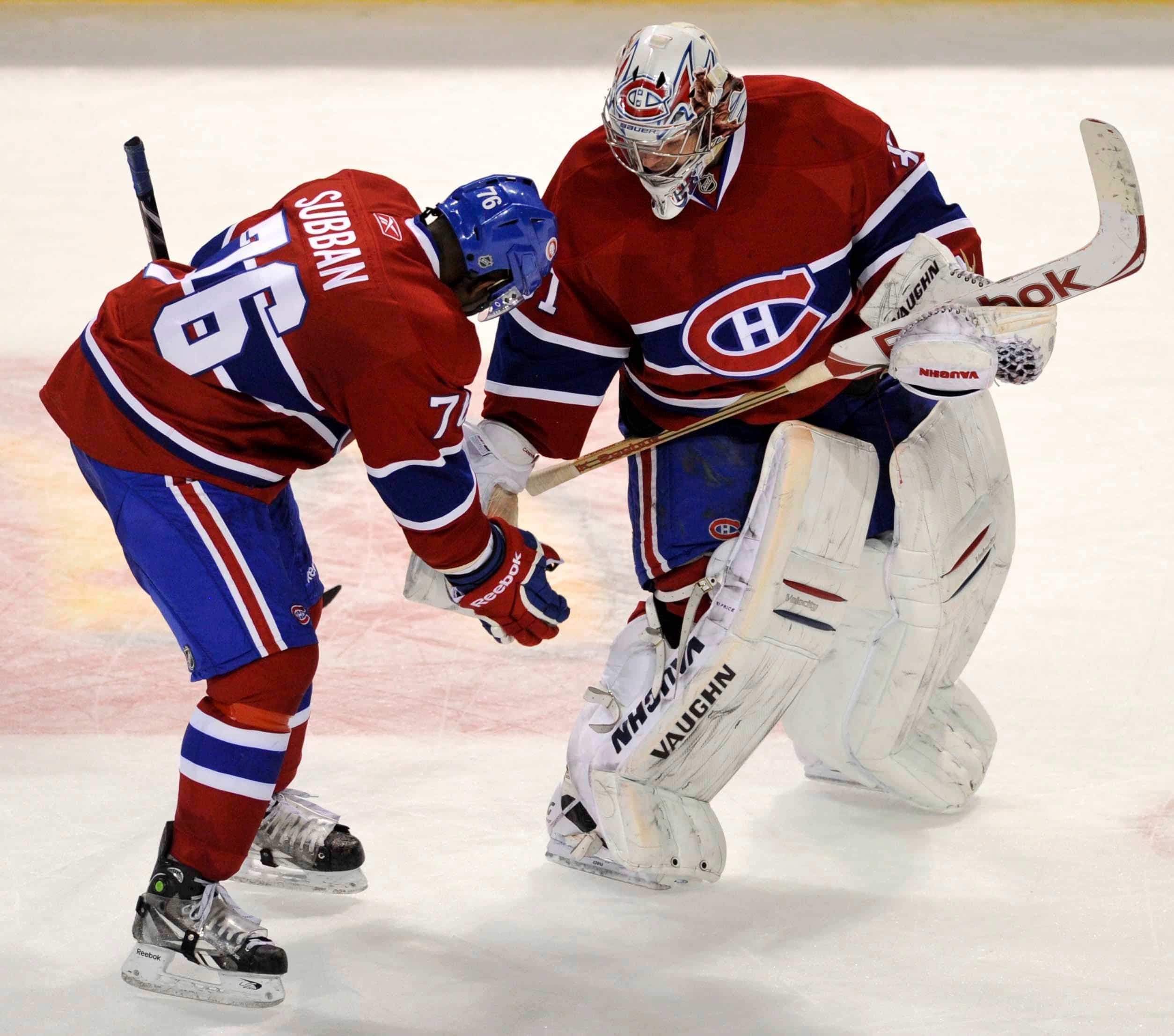 À ses premières saisons avec le CH, Subban avait une routine spéciale avec Carey Price avec une poignée de main suivant une victoire de l’équipe.