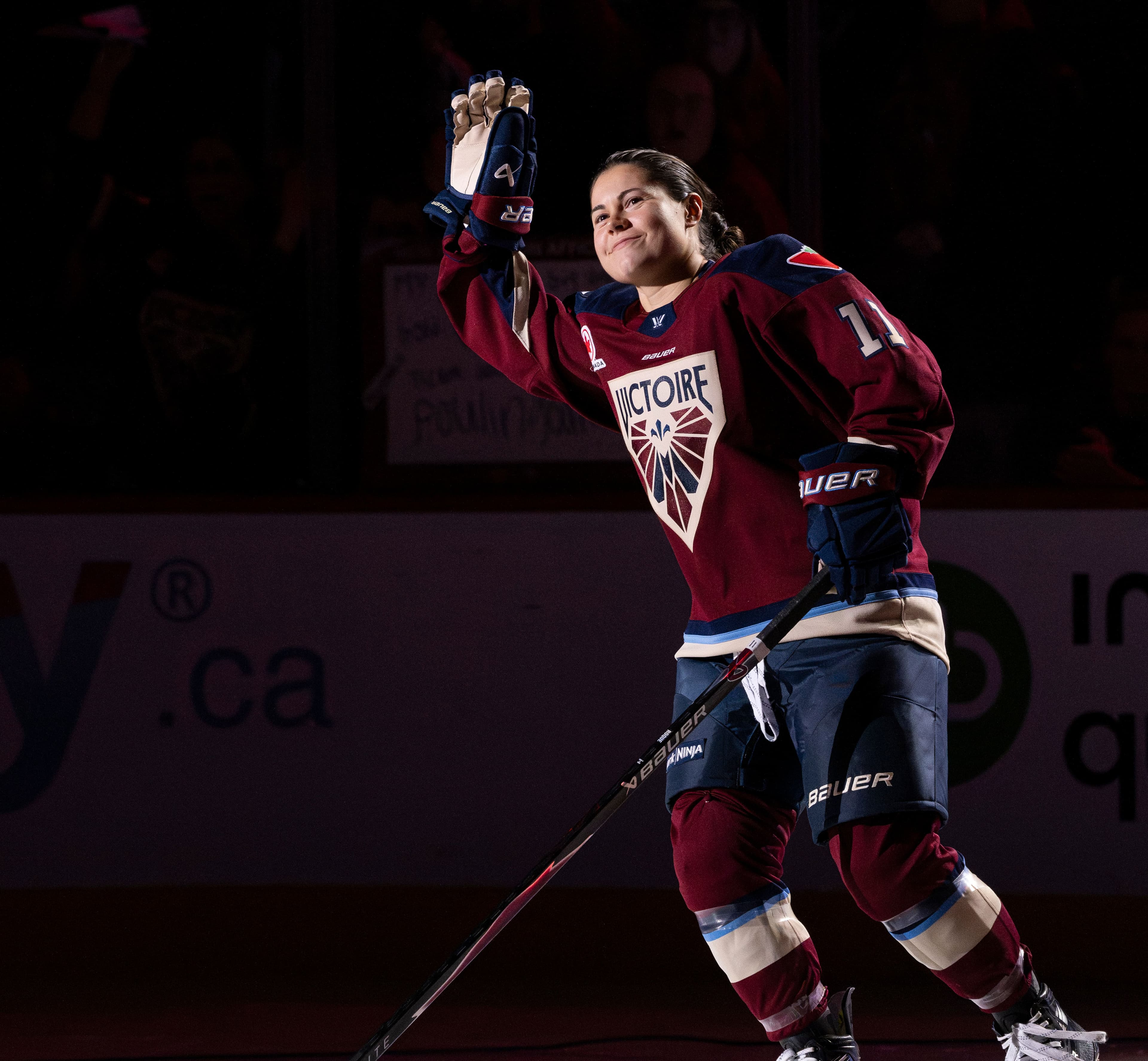 Abby Roque lors de la présentation des joueuses de la Victoire, mardi soir, à la Place Bell de Laval.