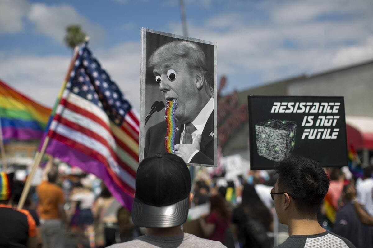 La marche de la résistance lors de la 47e Fierté Gaie de Los Angeles, le 11 juin 2017