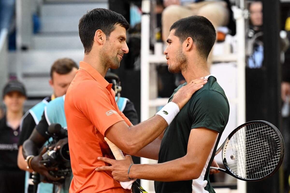 Novak Djokovic avait félicité Carlos Alcaraz à Madrid l'an dernier.