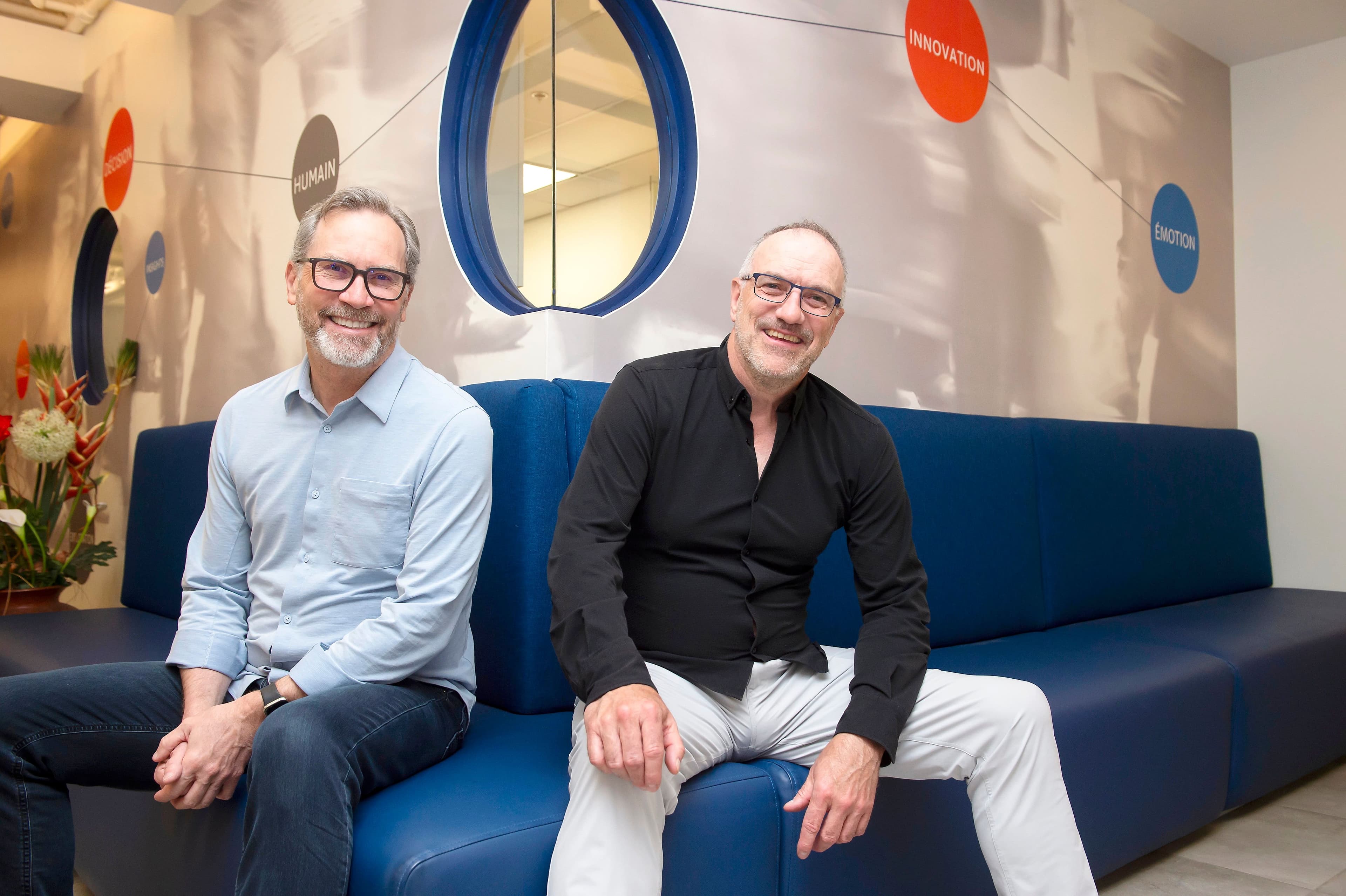 Ad hoc recherche, les cofondateurs Michel Berne et Stéphan Harris annoncent leur départ à la retraite. Montréal, 28 mai 2026. PIERRE-PAUL POULIN/LE JOURNAL DE MONTRÉAL/AGENCE QMI