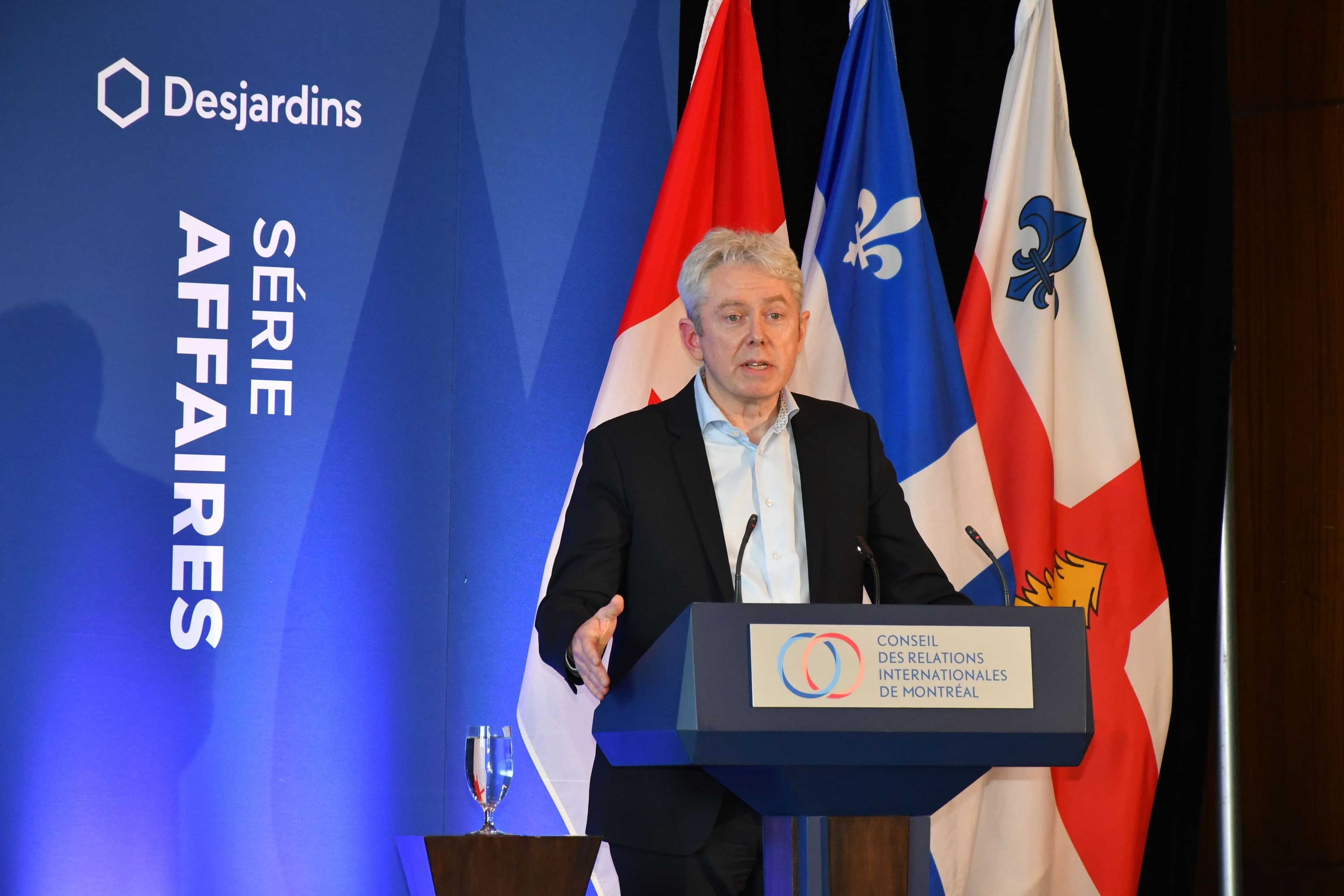 Michael Keroullé, président et chef de la direction d'Alstom, Amériques, à l'occasion de son passage jeudi à la tribune du Conseil des relations internationales de Montréal.