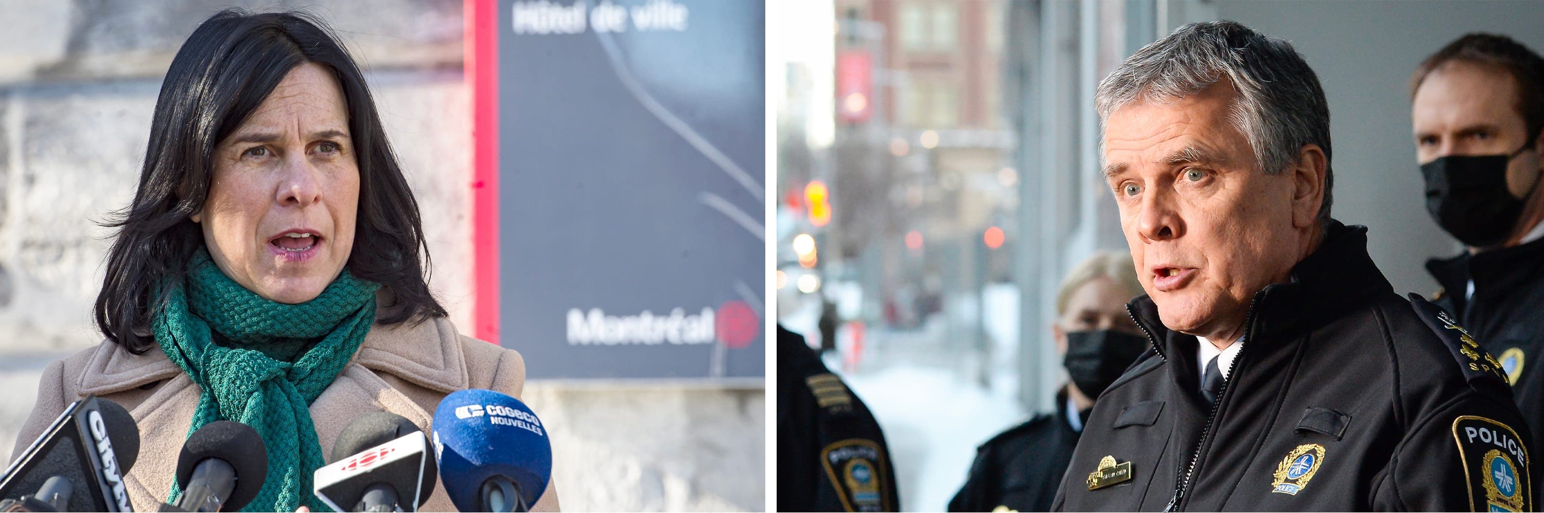 La mairesse Valérie Plante a mis de la pression jeudi en point de presse sur le directeur du SPVM, Sylvain Caron, qui a affirmé plus tard ne pas l’avoir entendue.