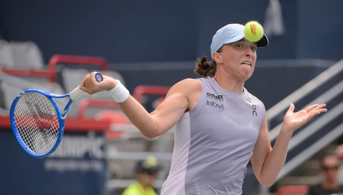 Iga Swiatek lors de son match de deuxième tour, mercredi, à Montréal.