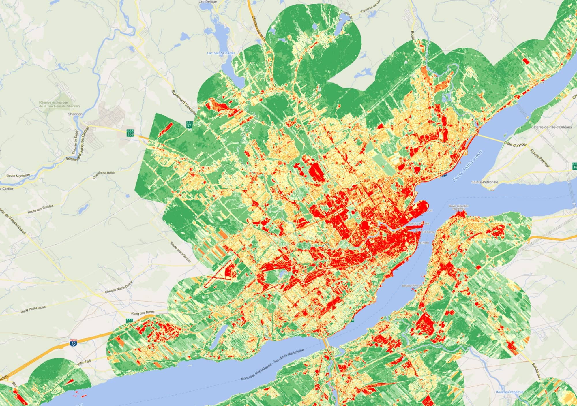 La basse-ville et le port de Québec sont parmi les secteurs les plus chauds.