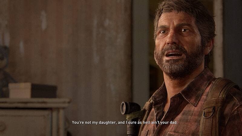 Joel dit à Ellie qu'elle n'est pas sa fille, et qu'il n'est pas son père.