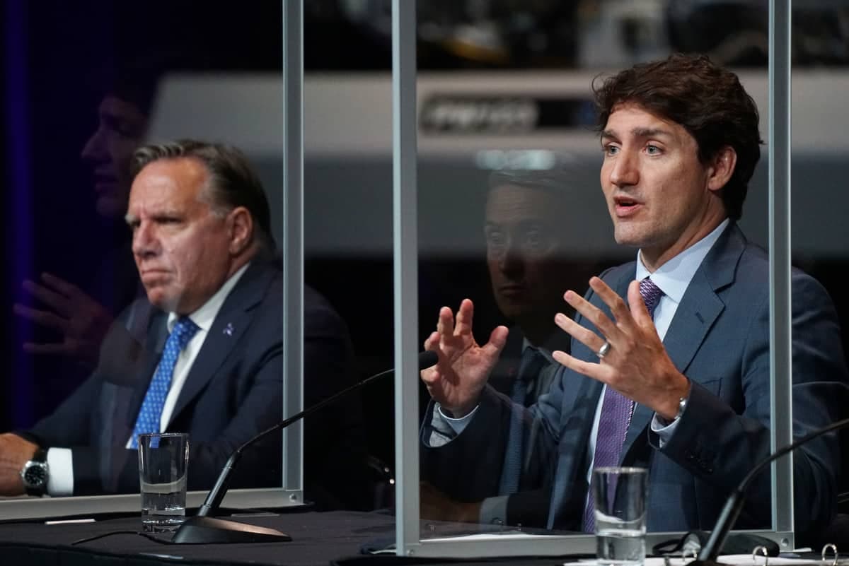 Les premiers ministres du Québec et du Canada, François Legault et Justin Trudeau