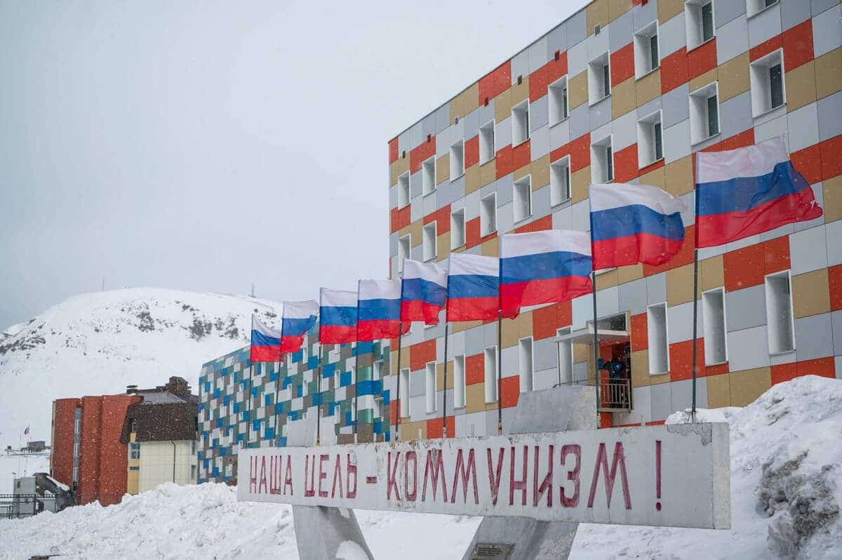 Dans la ville minière russe de Barentsburg, sur l'archipel du Svalbard, au nord de la Norvège.