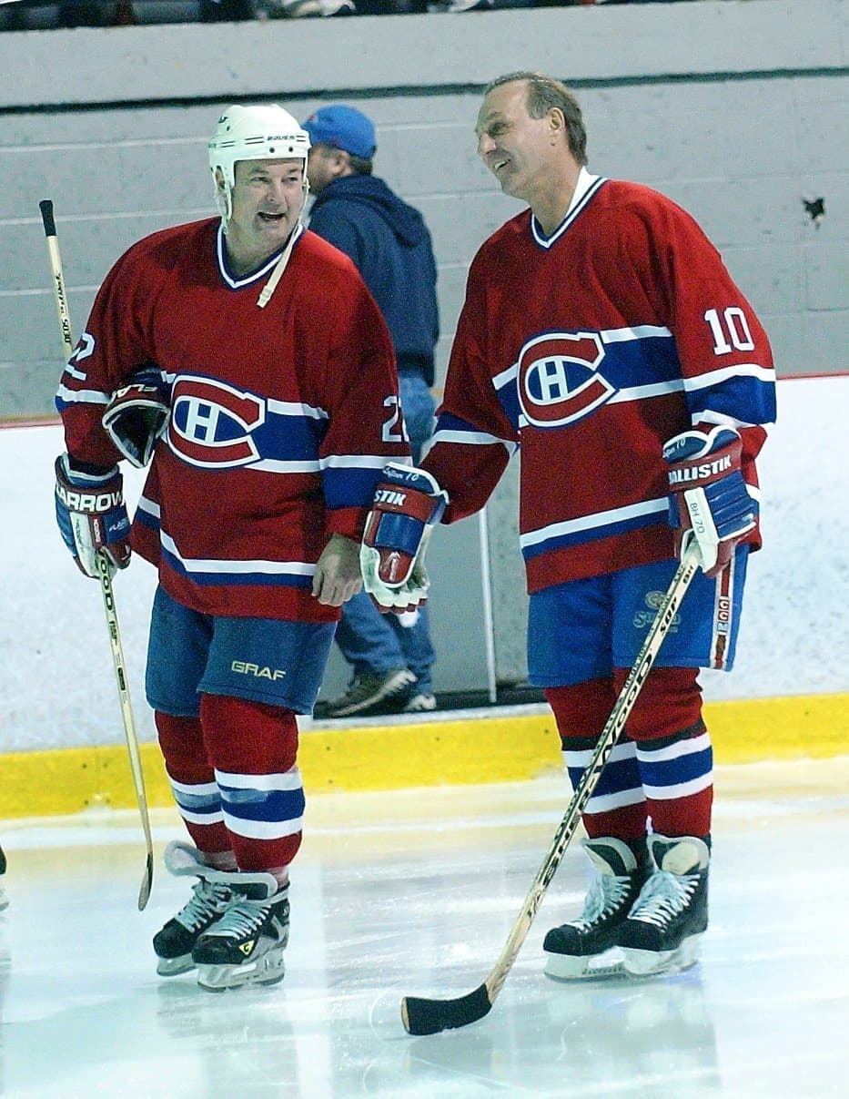 Steve Shutt et Guy Lafleur ont uni leurs forces pendant 12 saisons complètes avec le CH. Ils ont renoué avec l’équipe des Anciens Canadiens.