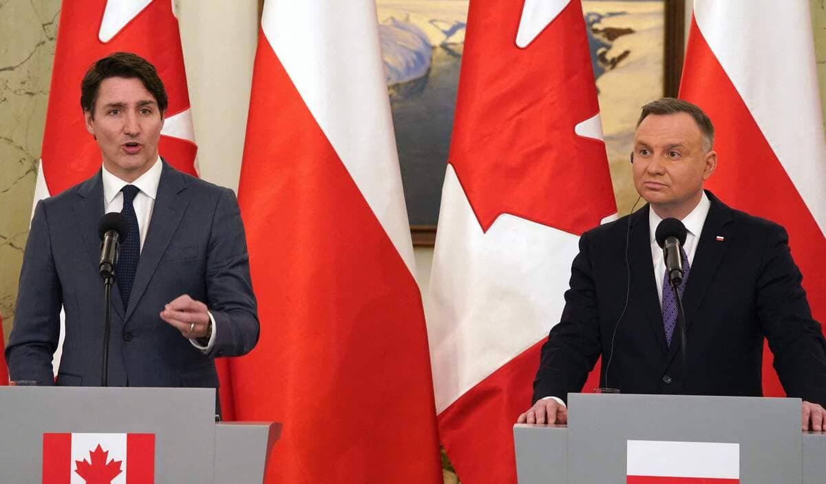 Justin Trudeau et le président polonais Andrzej Duda