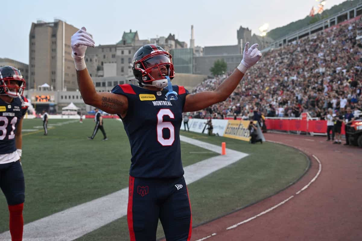 Tyson Philpot a inscrit un touché pour les Alouettes, le 6 juin dernier à Montréal, lors du premier match de la saison.