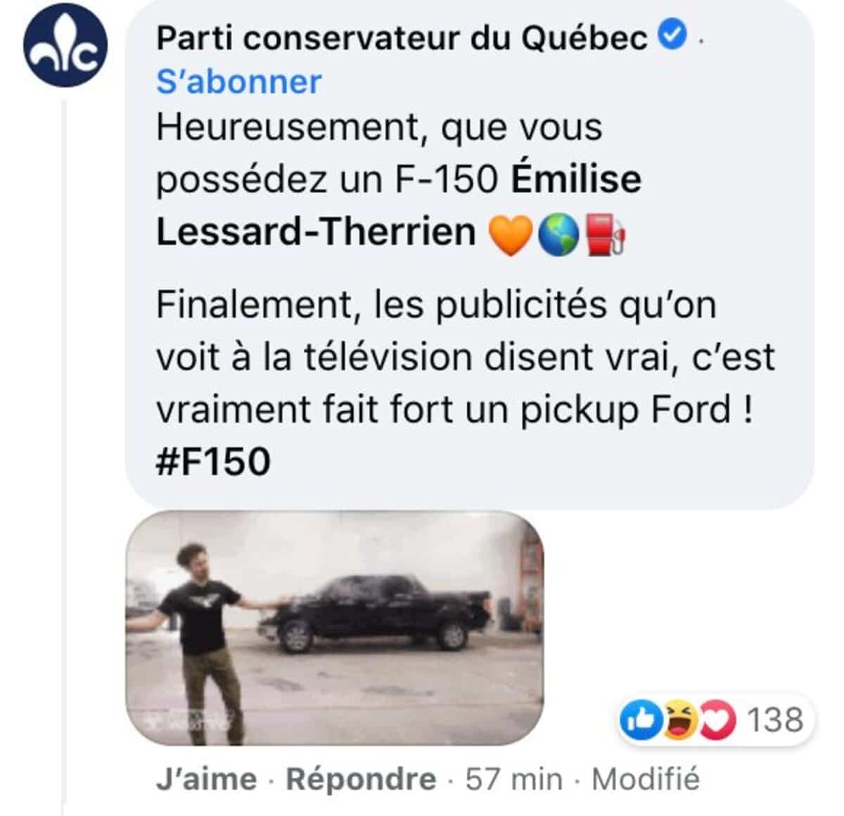 capture d'écran facebook