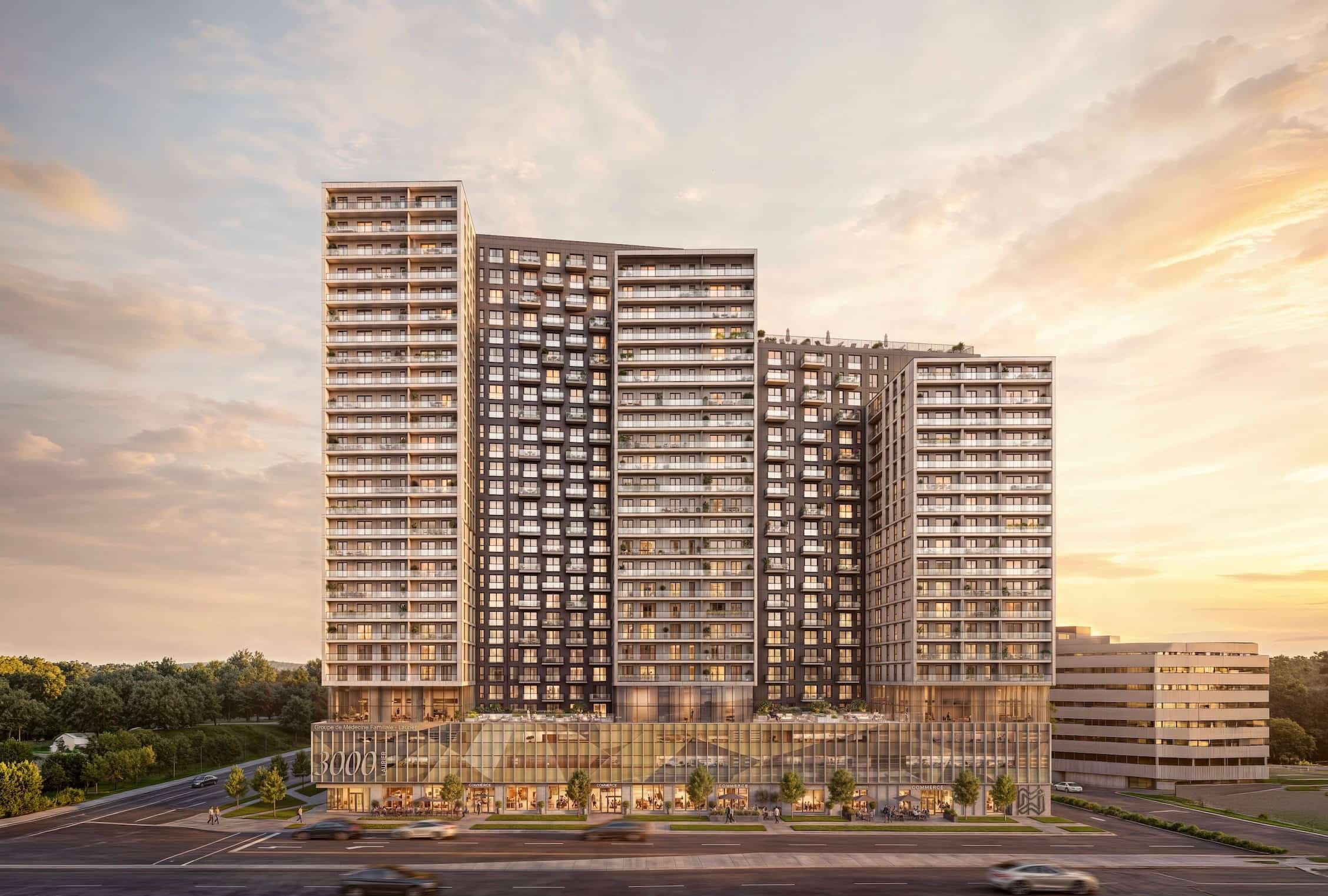 Le Groupe Medway a dévoilé mardi les perspectives visuelles du futur projet immobilier de 400 M$ sur le boulevard Laurier.
Crédit: GROUPE MEDWAY