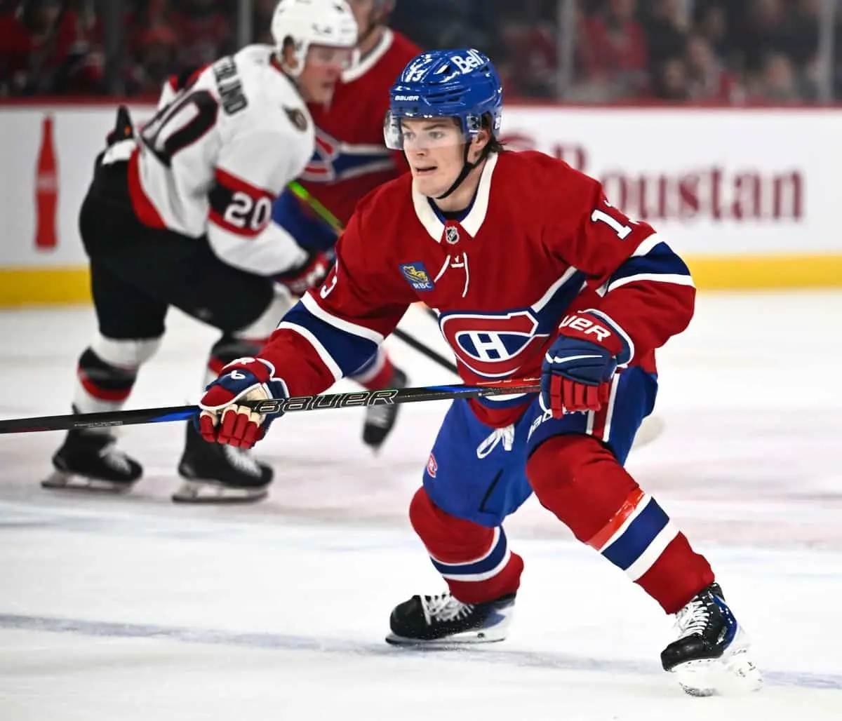 Cole Caufield lors d’un match hors concours contre les Sénateurs, le 4 octobre, au Centre Bell.