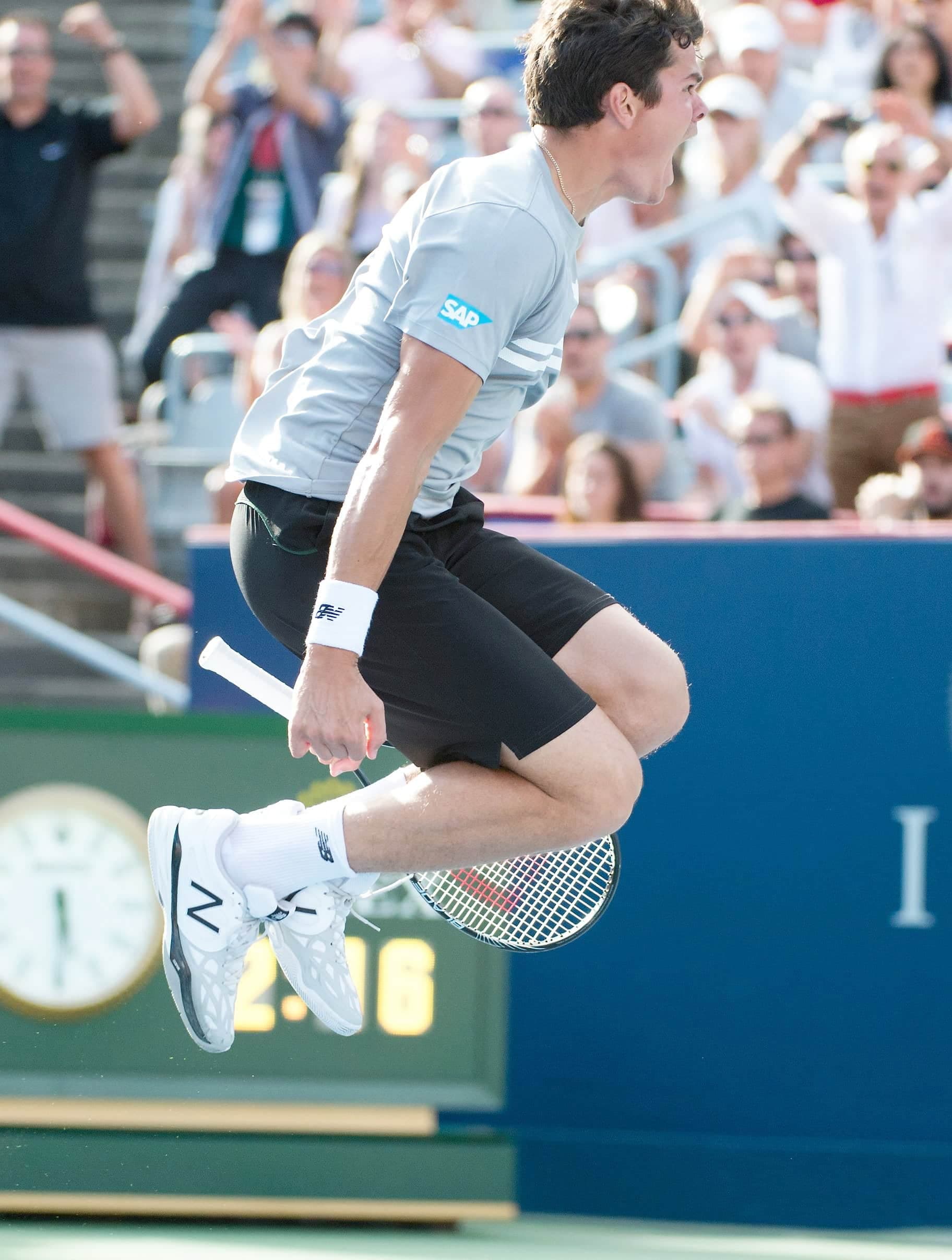 Milos Raonic avait sauté de joie quand il avait vaincu Vasek Pospisil en demi-finale du tournoi montréalais, en 2013.