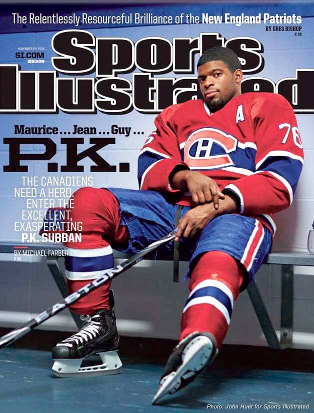 La popularité de Subban a dépassé Montréal et le Canada lorsqu’il a fait la une du magazine Sports Illustrated.