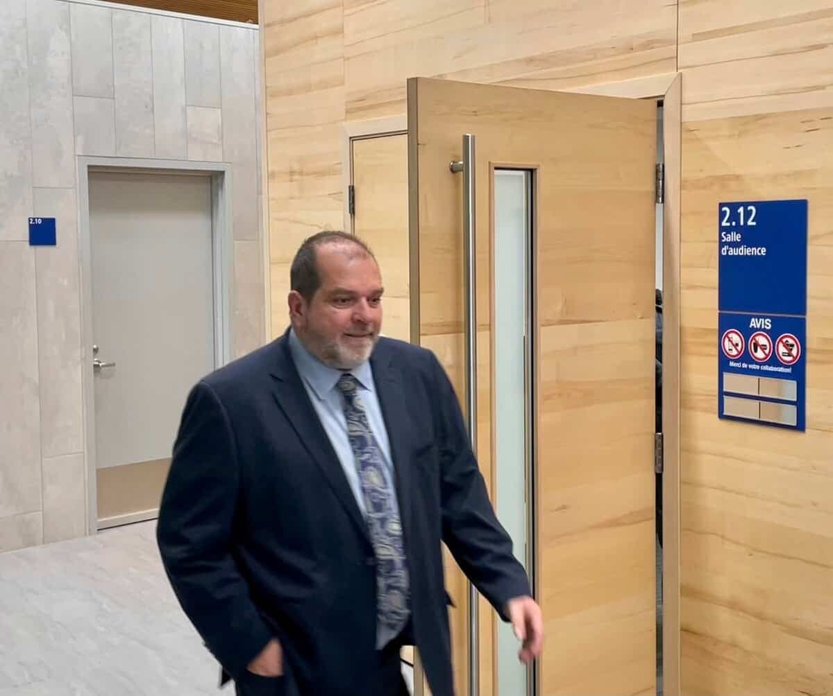 Le député déchu Harold LeBel, lors d’un passage au palais de justice de Rimouski en novembre dernier.