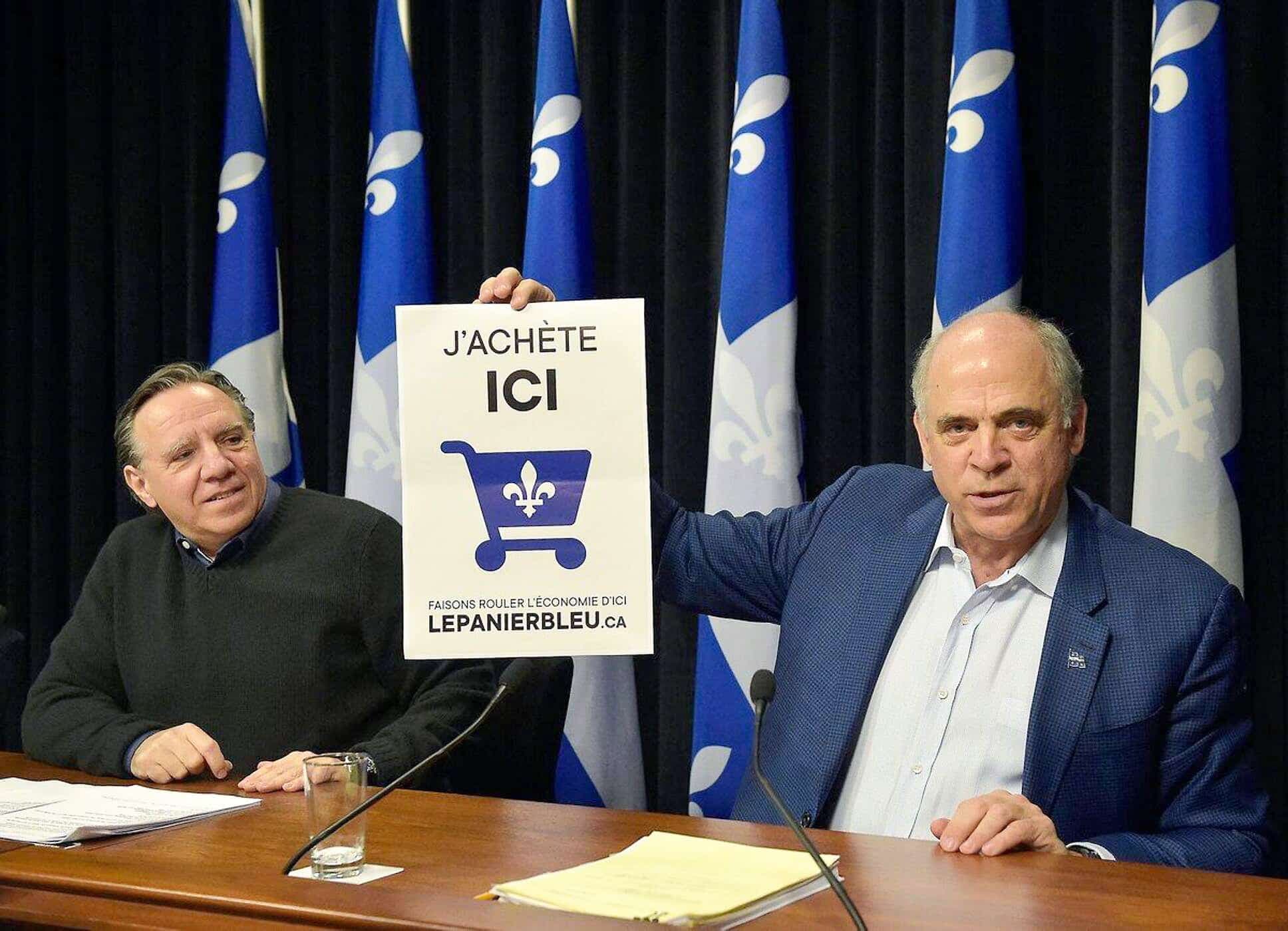 Le ministre de l’Économie, Pierre Fitzgibbon, en avril dernier, lors du lancement du Panier bleu.