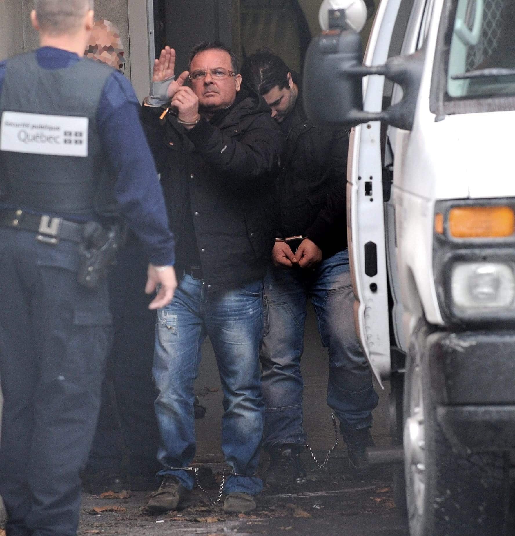 Raynald Desjardins au palais de justice de Joliette, le 21 décembre 2011, pour y comparaître relativement au meurtre de Montagna.