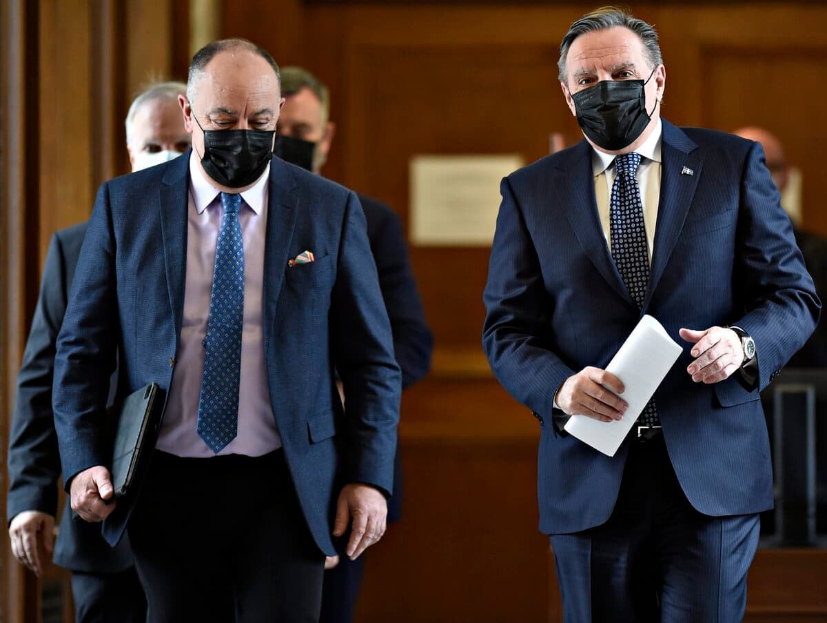 Le ministre de la Santé, Christian Dubé, et le premier ministre du Québec, François Legault