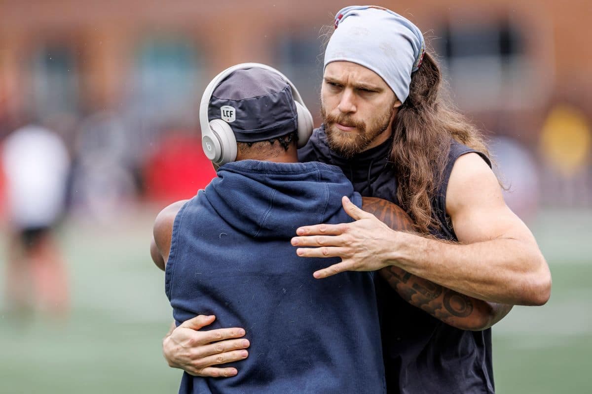 Marc-Antoine Dequoy lors d’un match préparatoire des Alouettes au mois de mai.