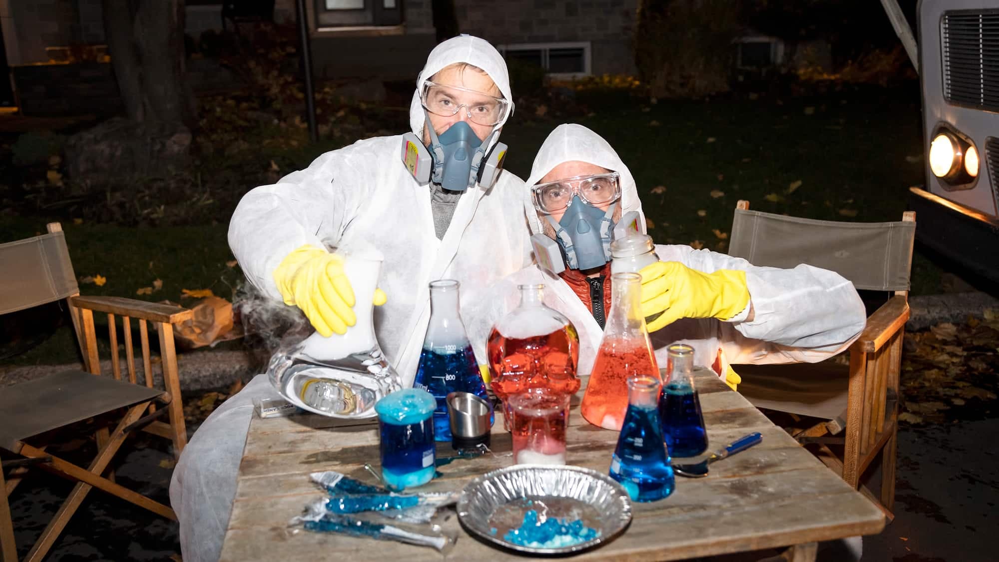 Pierre Jodoin et Stephane Roy, de Sainte-Julie, ont joué à fond la thématique de la série Breaking Bad.