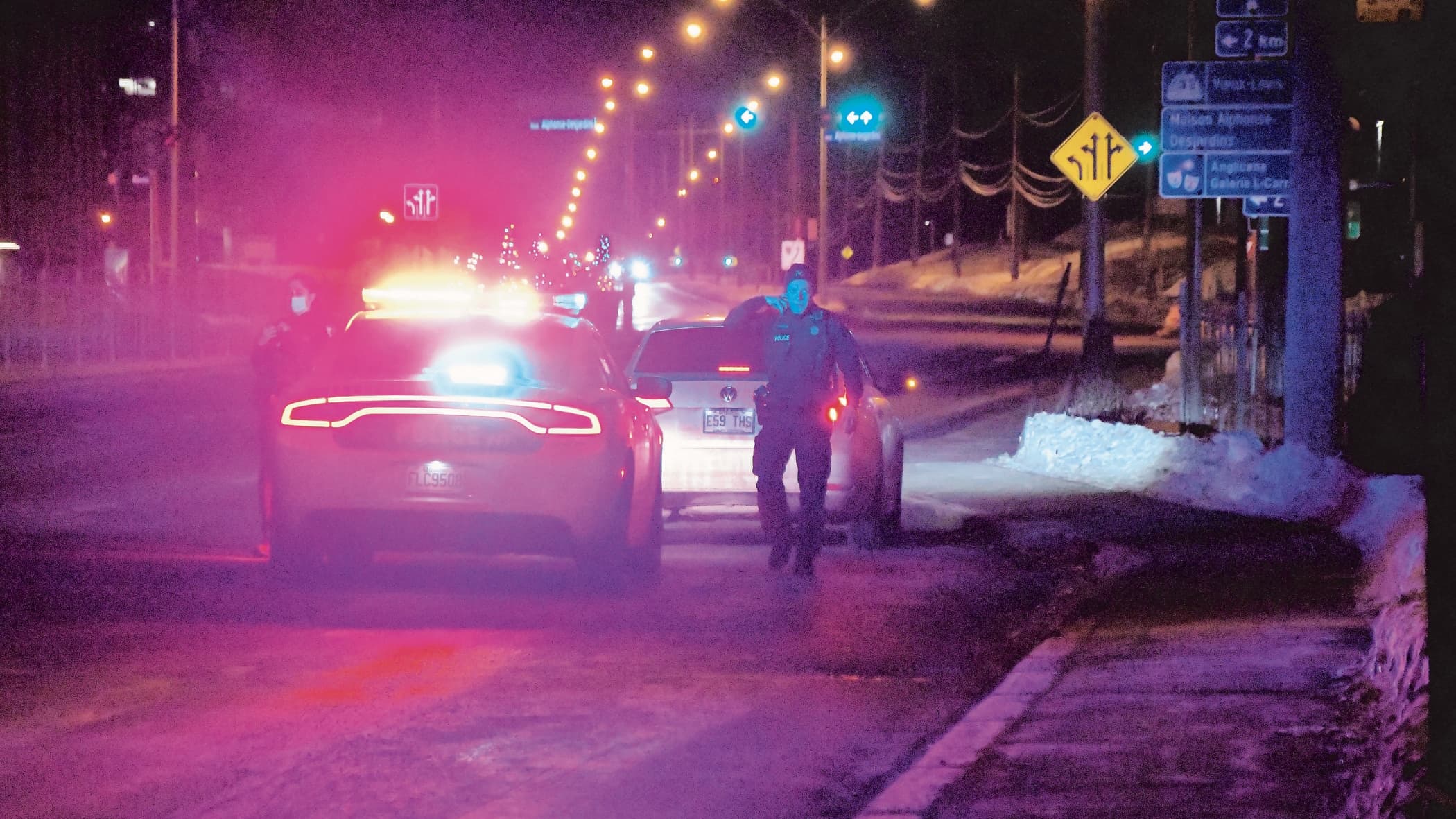 Une des rares interceptions des policiers de Lévis, dimanche.