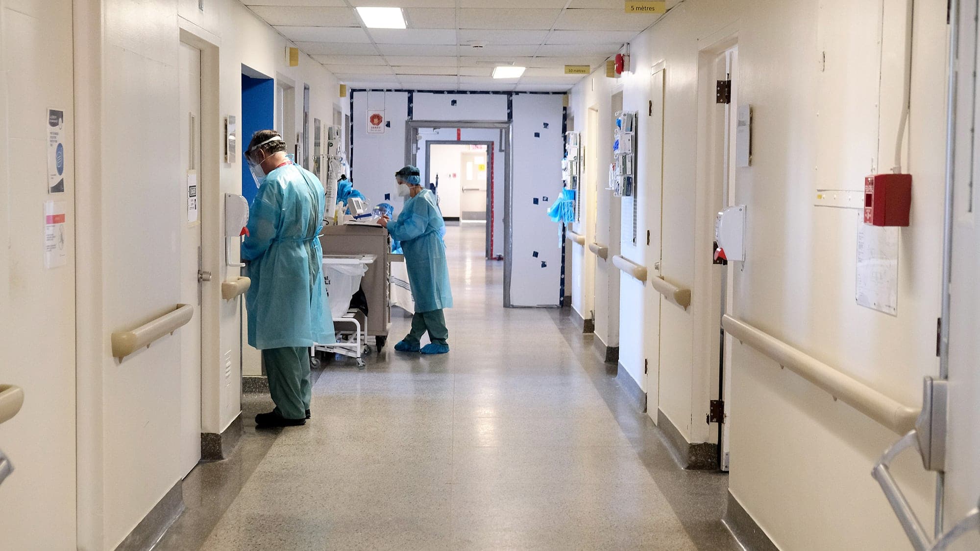 Une zone rouge à l’Hôpital de Verdun en février 2021.