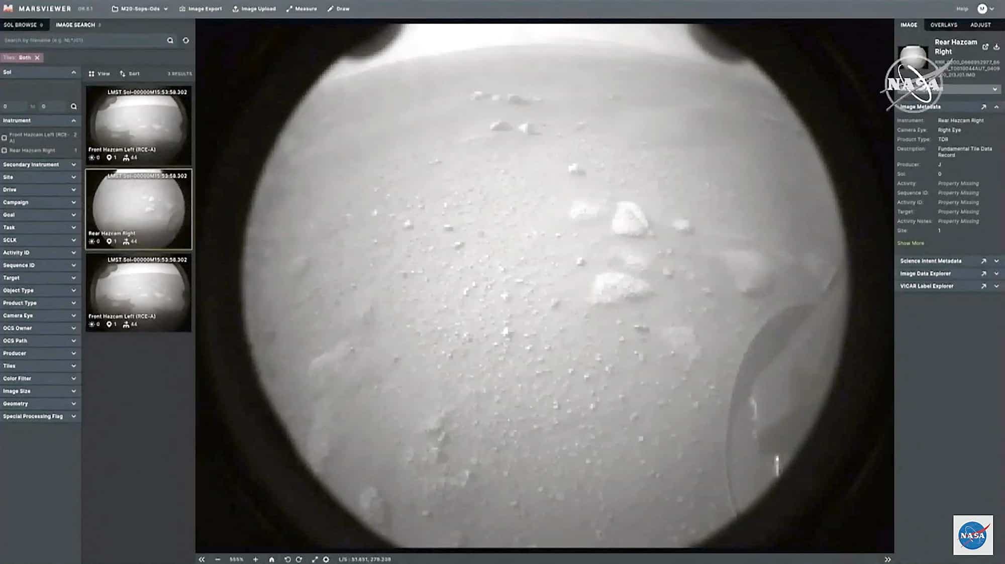 Voici l’une des premières images transmises par le robot après son voyage de 470 millions de kilomètres en 203 jours.