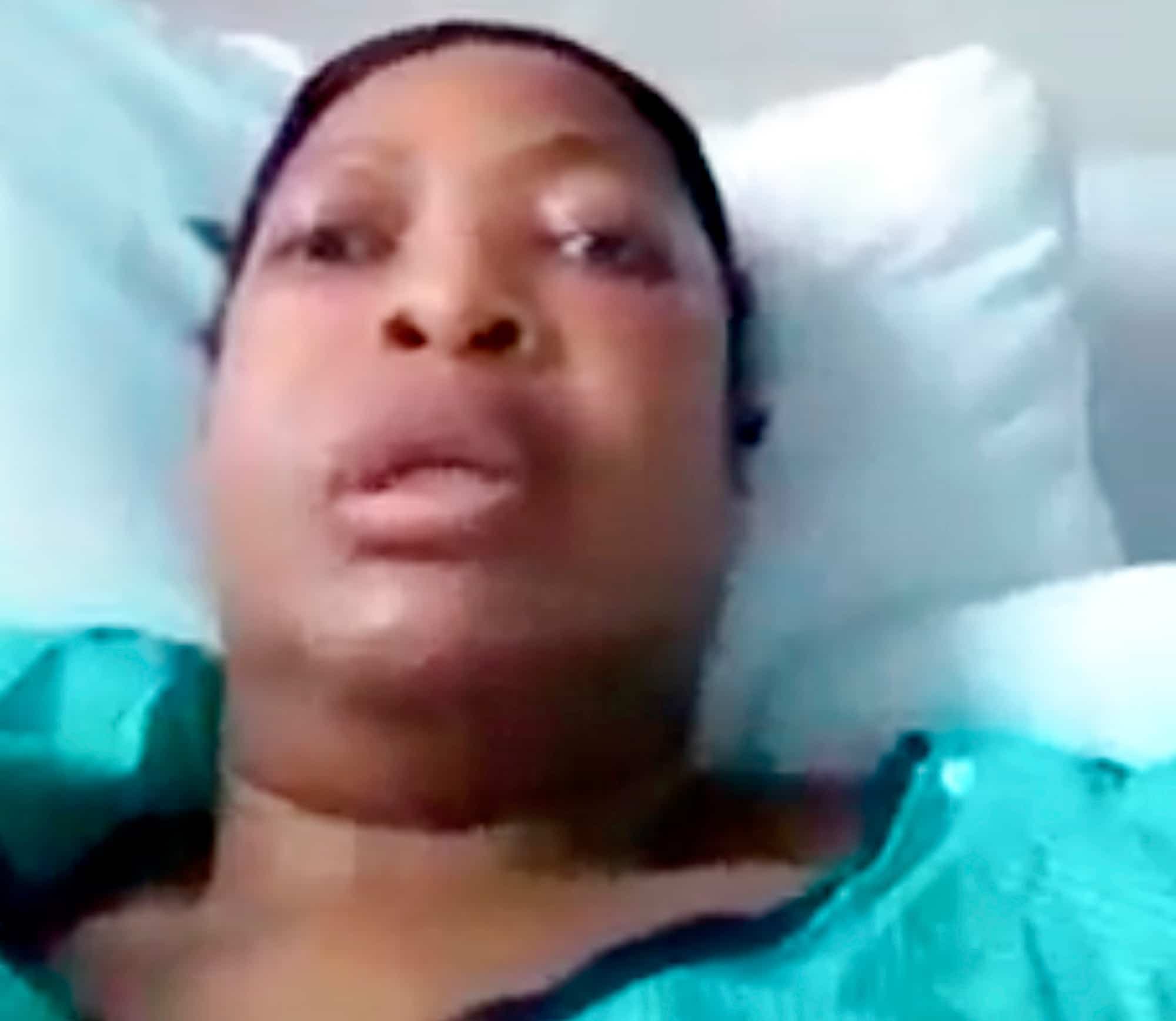 Un extrait de la vidéo de la femme à l’hôpital peu de temps avant son décès.