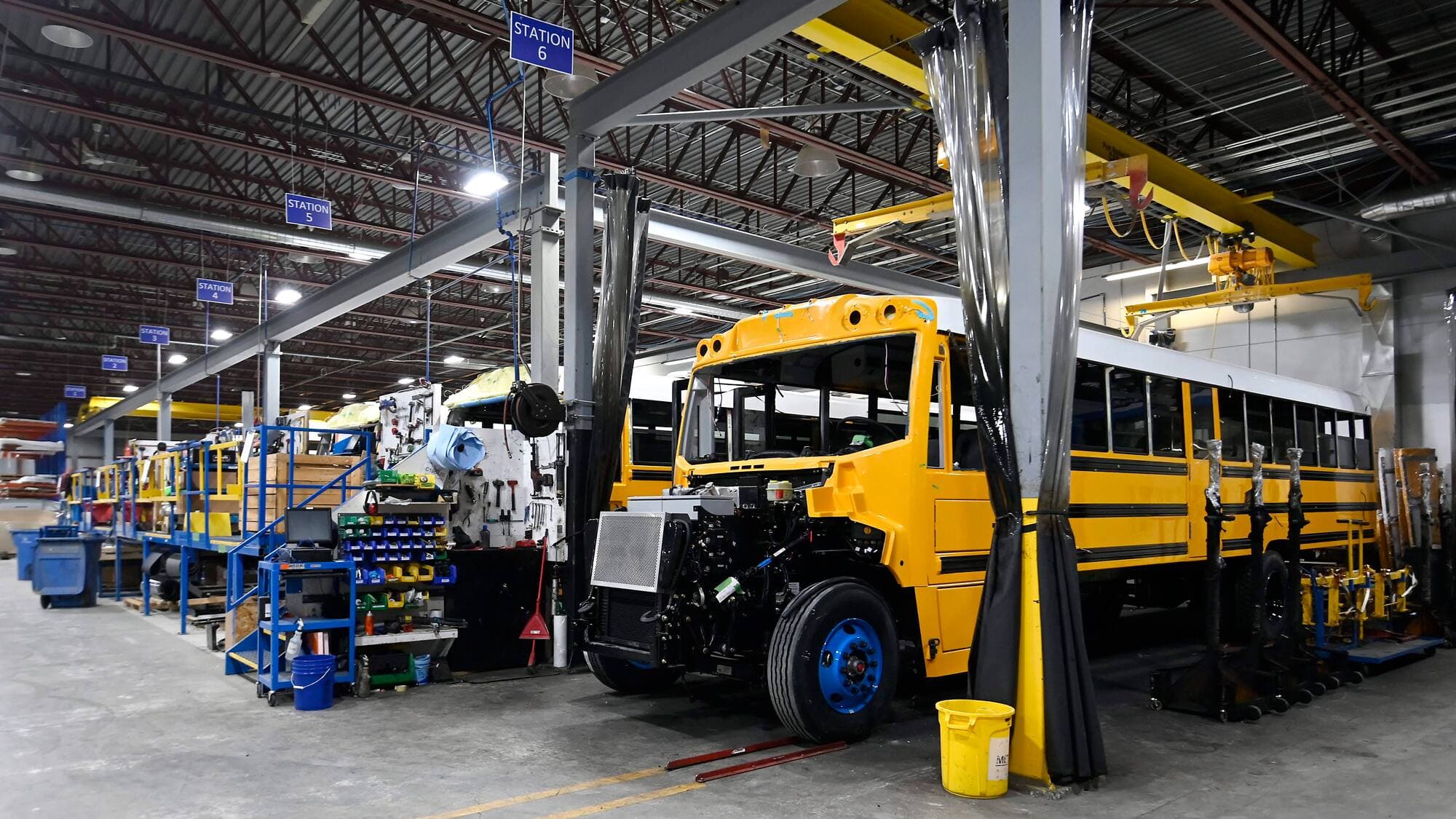 Une partie de l’usine de Lion Électrique à Saint-Jérôme, dans les Laurentides.