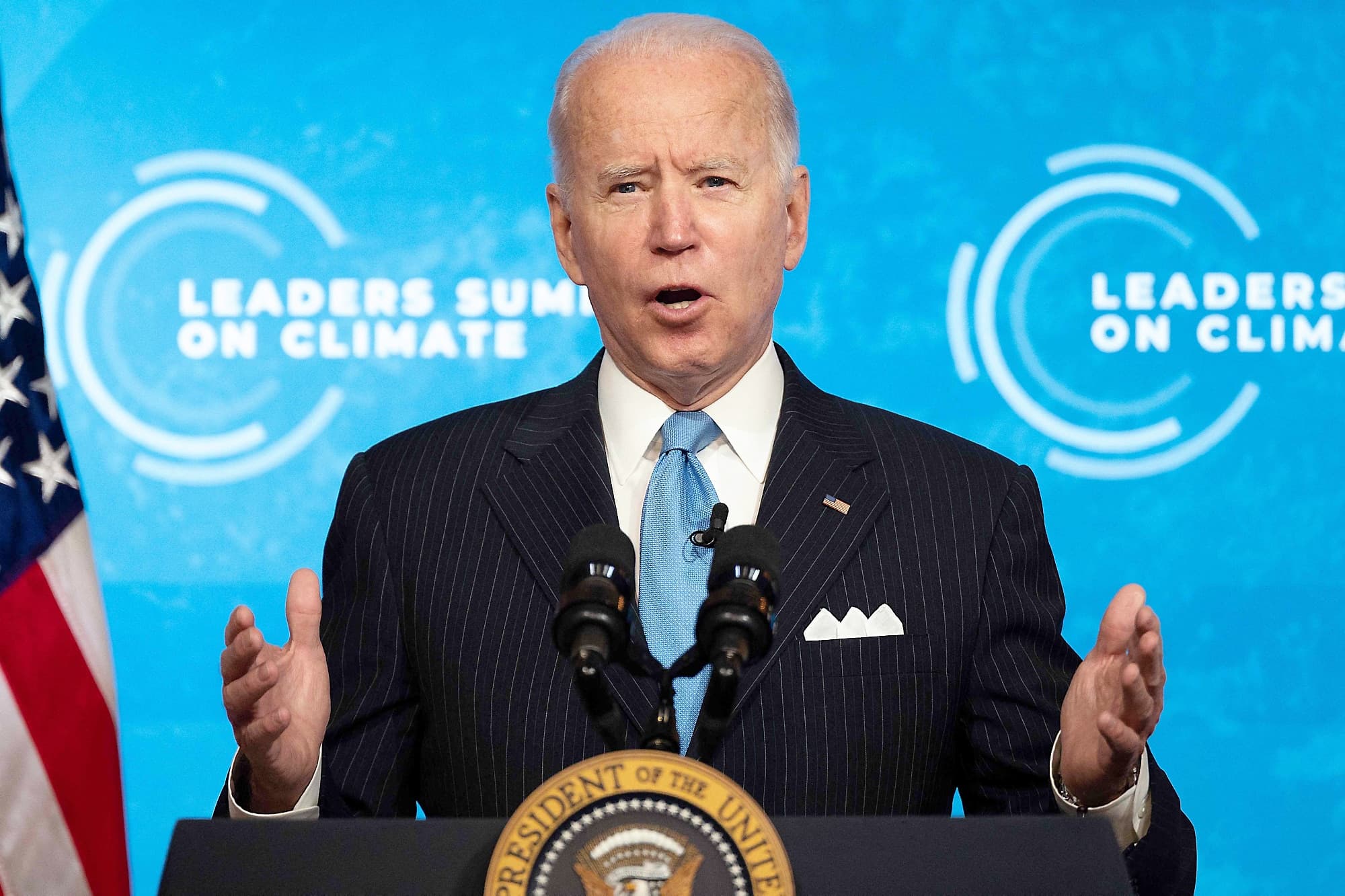 Joe Biden lors du sommet pour l’environnement hier.