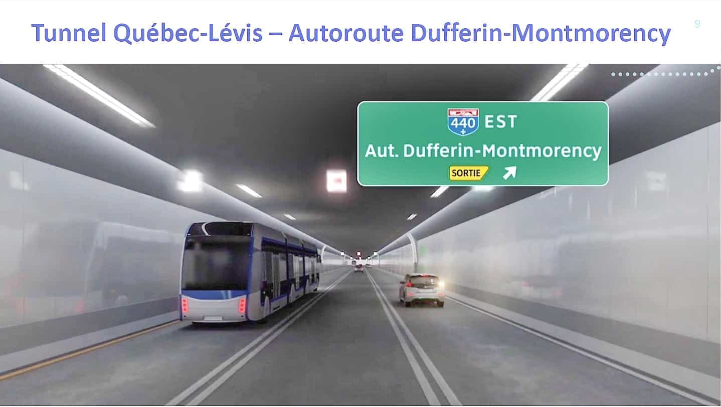 Le tunnel Québec-Lévis prévoit deux sorties du côté de Québec, soit sur Dufferin-Montmorency et dans le secteur d’ExpoCité.