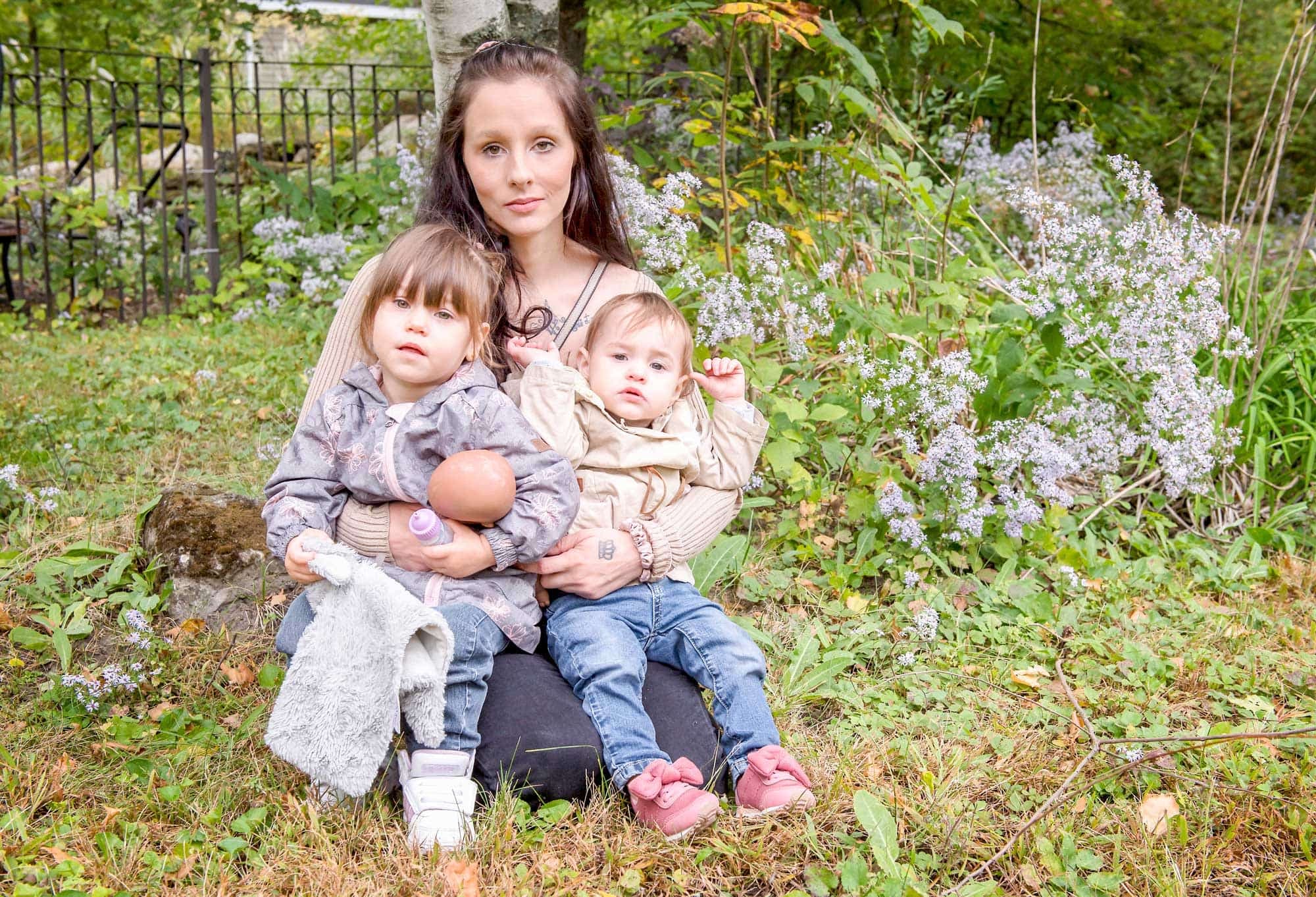 Virginie Lafortune et ses filles Amy et Mya-Rose Pugliese, respectivement âgées de 2 ans et 1 an.