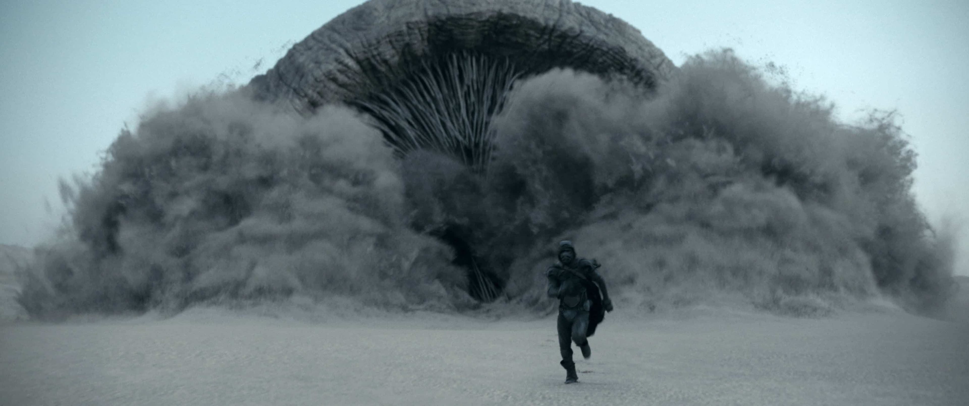 Une des scènes les plus spectaculaires de Dune, un des films les plus attendus de cette fin d’année au cinéma.