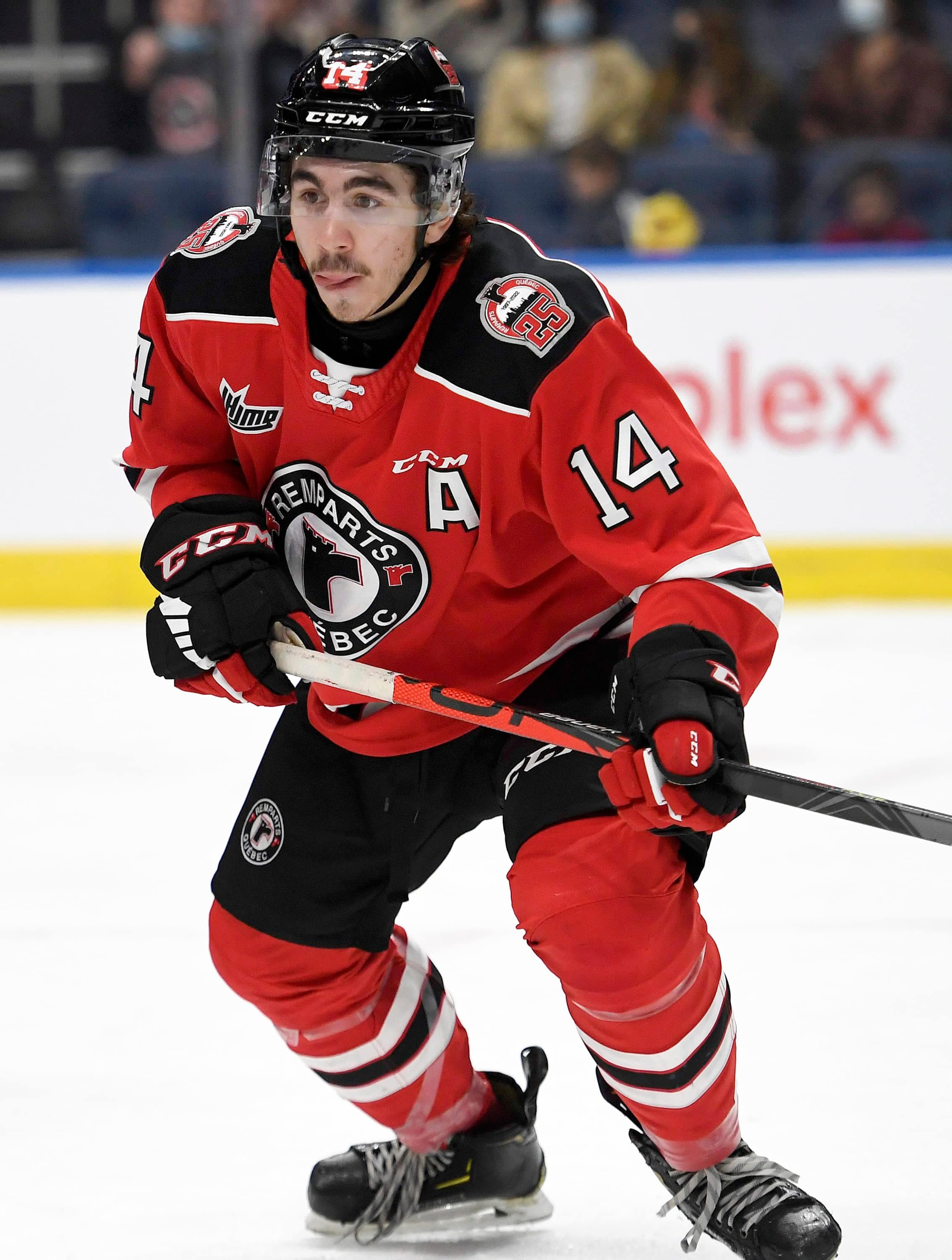 Nicolas Savoie lors du match contre les Cataractes de Shawinigan du 28 octobre dernier, au Centre Vidéotron de Québec.