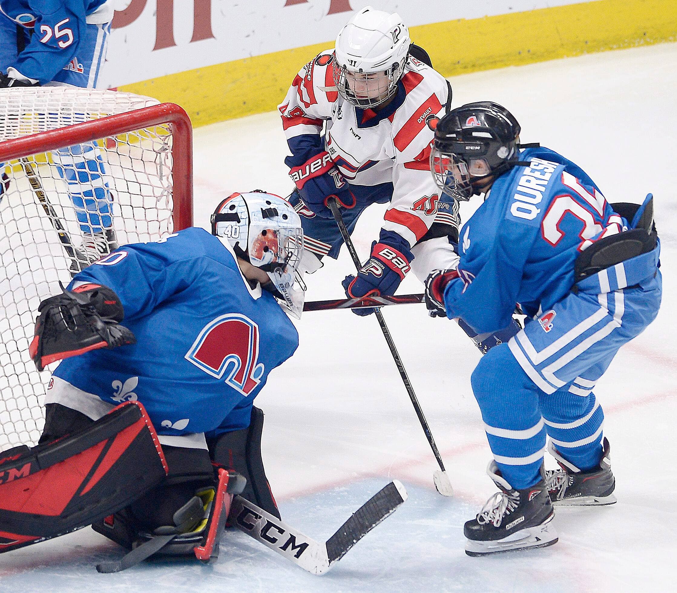 Les Petits Nordiques s’étaient mesurés aux Pionniers de Lanaudière, le 24 février 2019, lors du Tournoi pee-wee au Centre Vidéotron.