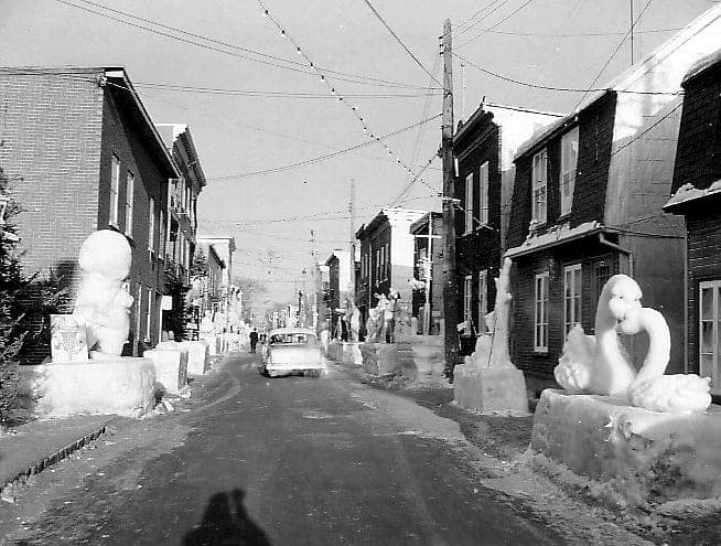 Le Carnaval sur la rue Sainte-Thérèse en 1961.