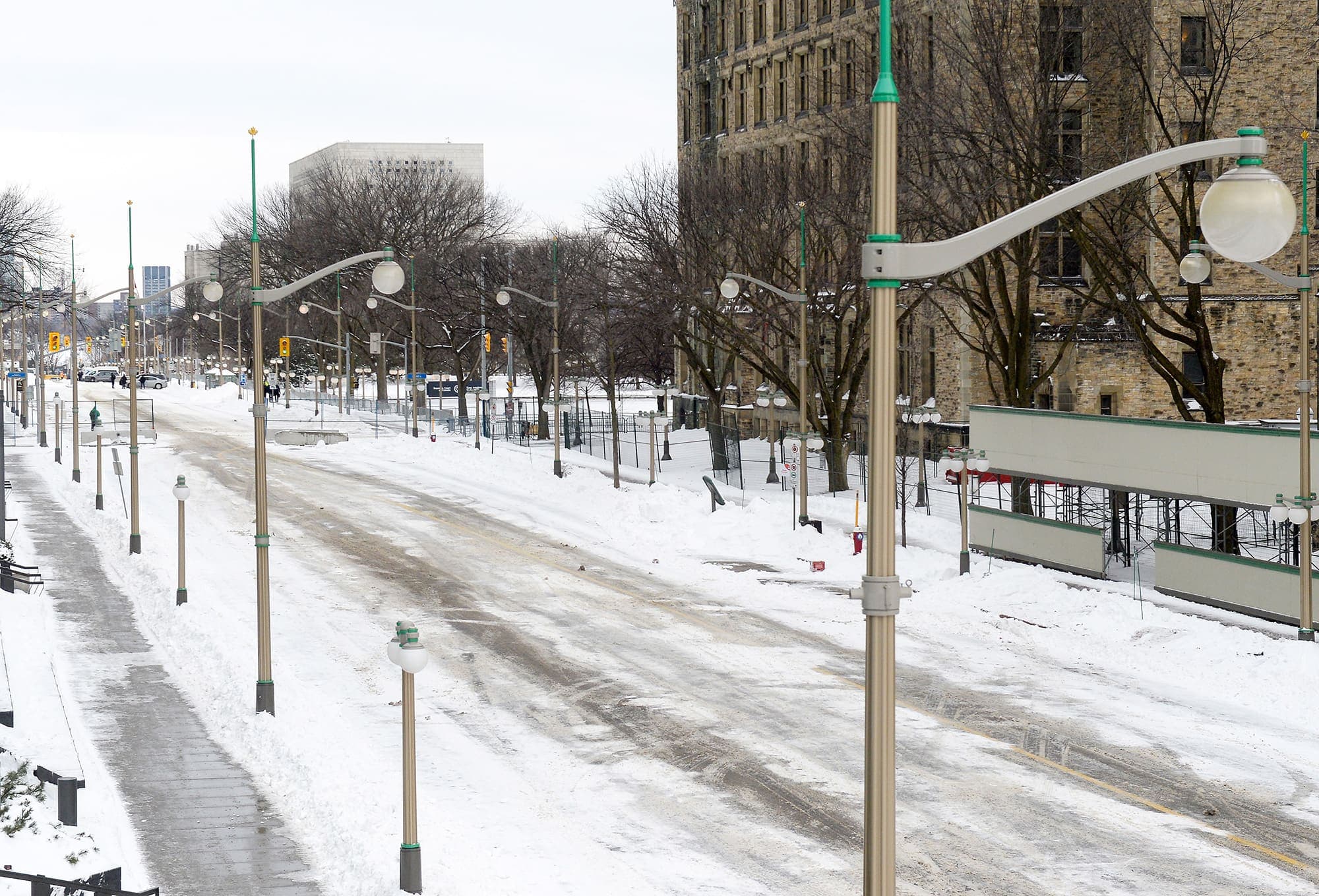 La rue Wellington devant le Parlement d’Ottawa dimanche.