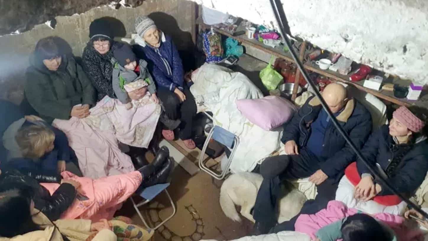 Un abri antibombe dans lequel la famille de la Québécoise s’est réfugiée, en Ukraine.
