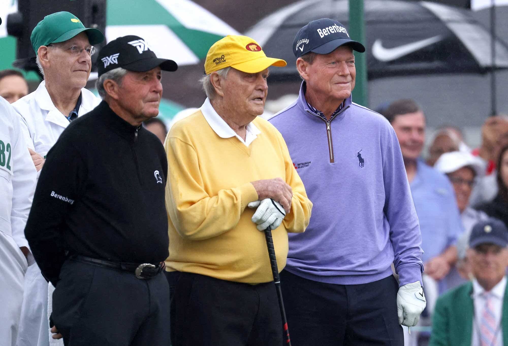 Les légendaires Gary Player, Jack Nicklaus et Tom Watson ont donné le coup d’envoi au Tournoi des Maîtres, jeudi.