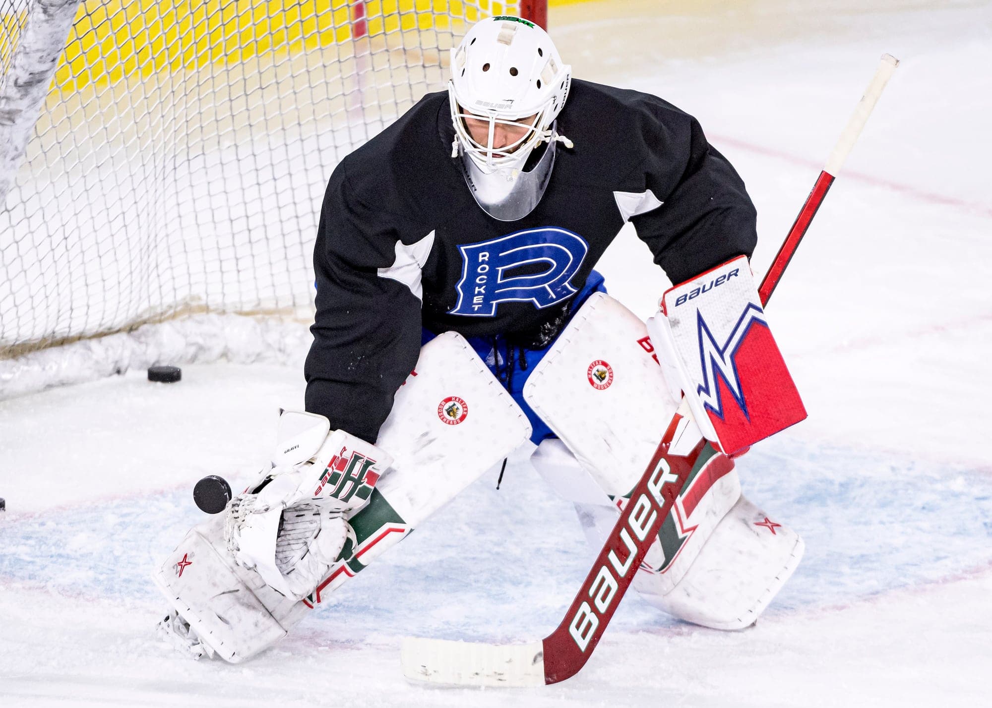 Alexis Gravel à l'entraînement avec Rocket de Laval.