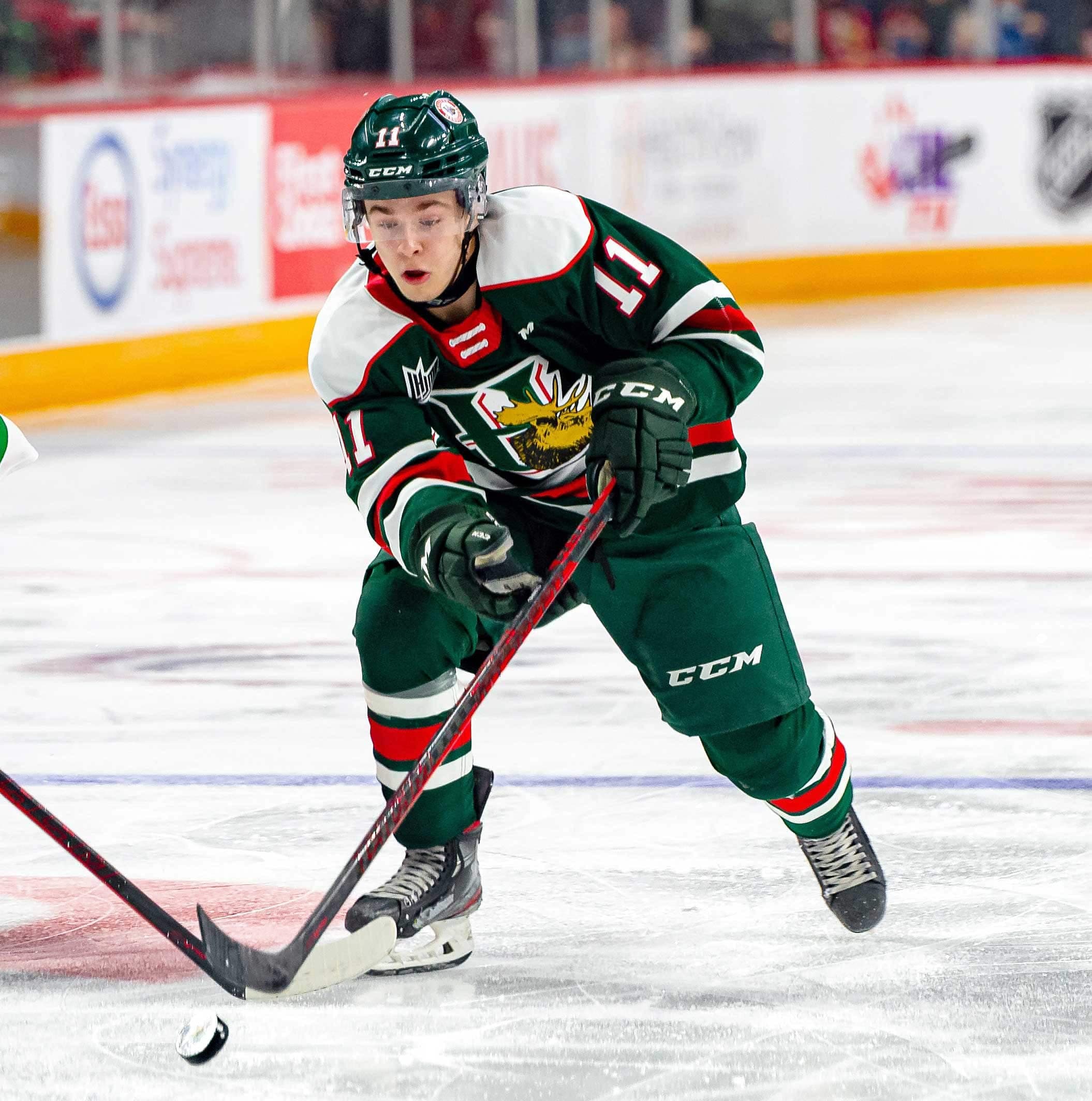 L’attaquant des Mooseheads de Halifax Jordan Dumais a amassé 96 points jusqu’à présent cette saison.