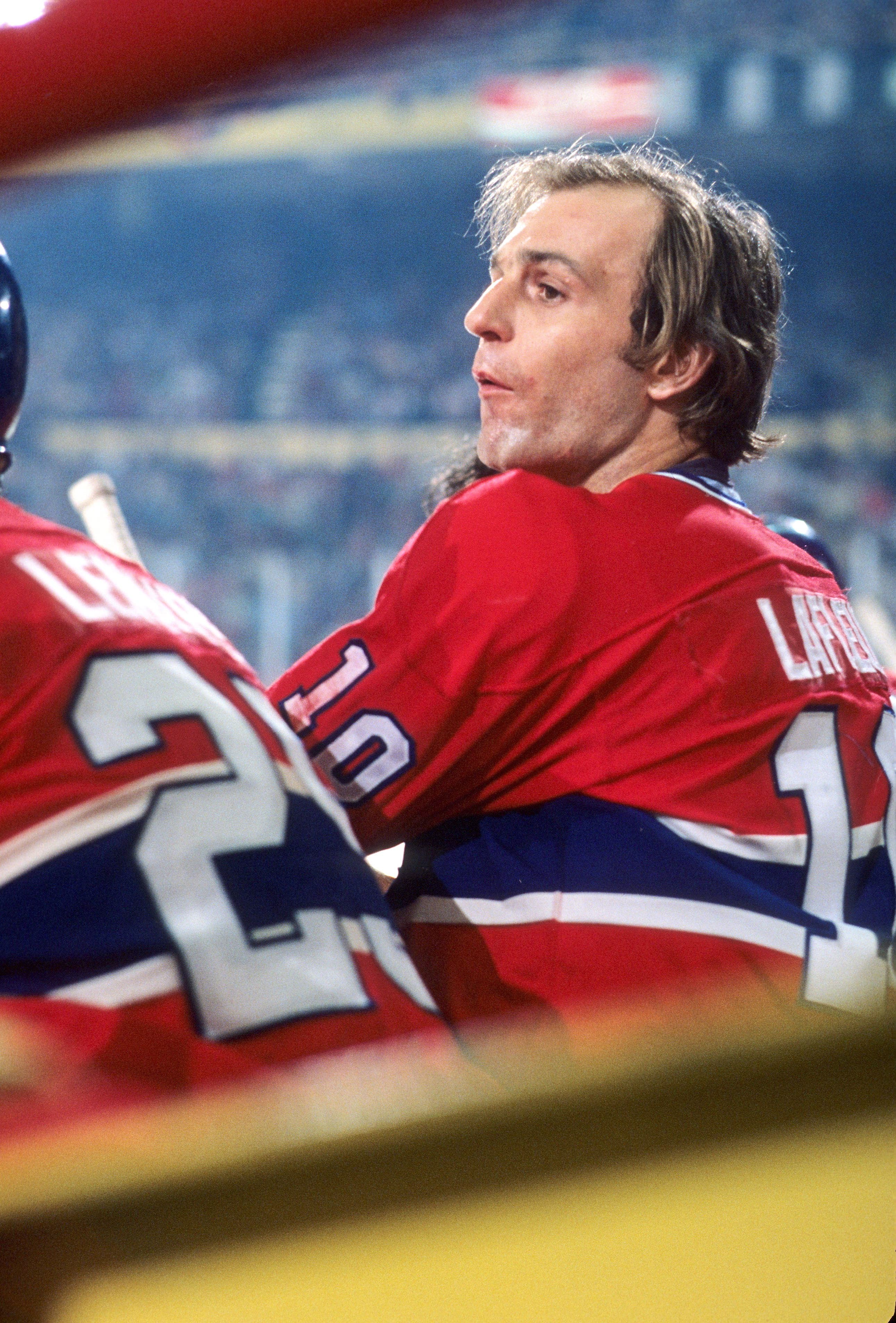 Guy Lafleur lors d’un match contre les Bruins en mars 1977 au Garden de Boston.