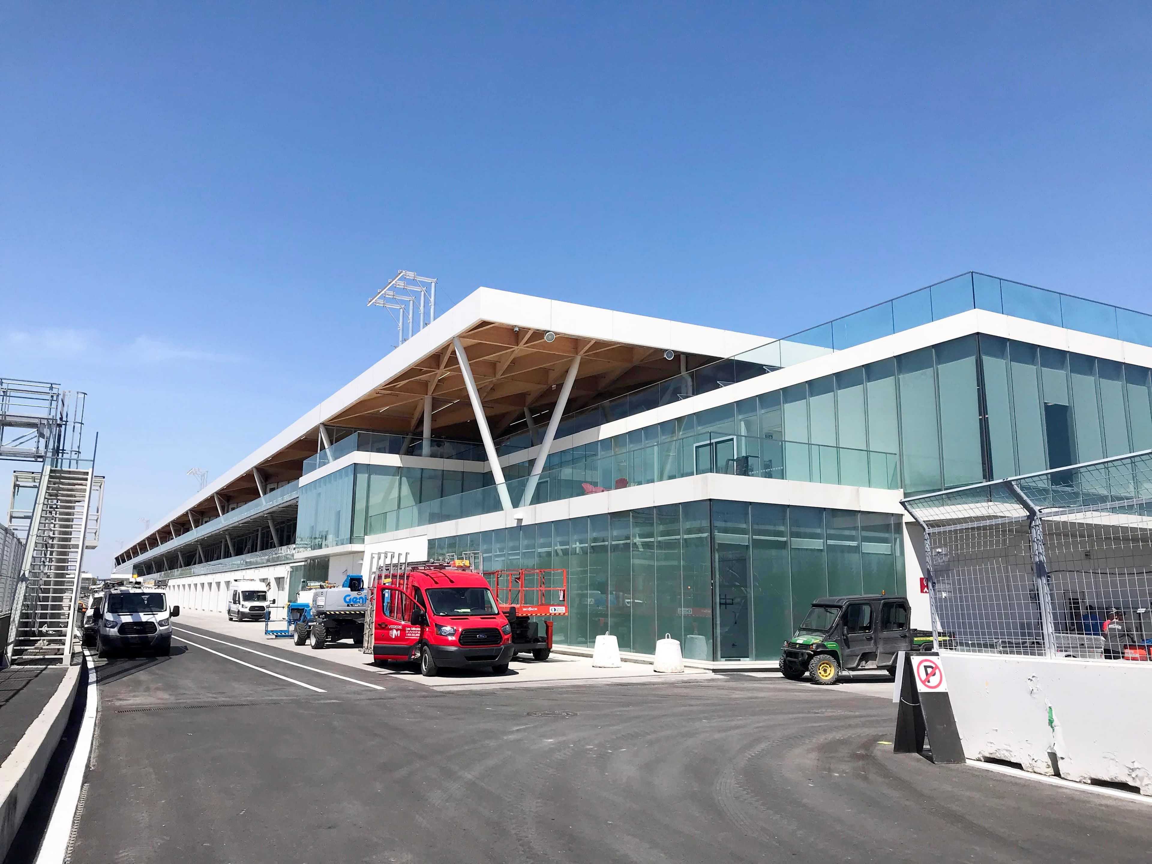Les paddocks du circuit Gilles-Villeneuve, photographiés la semaine dernière.