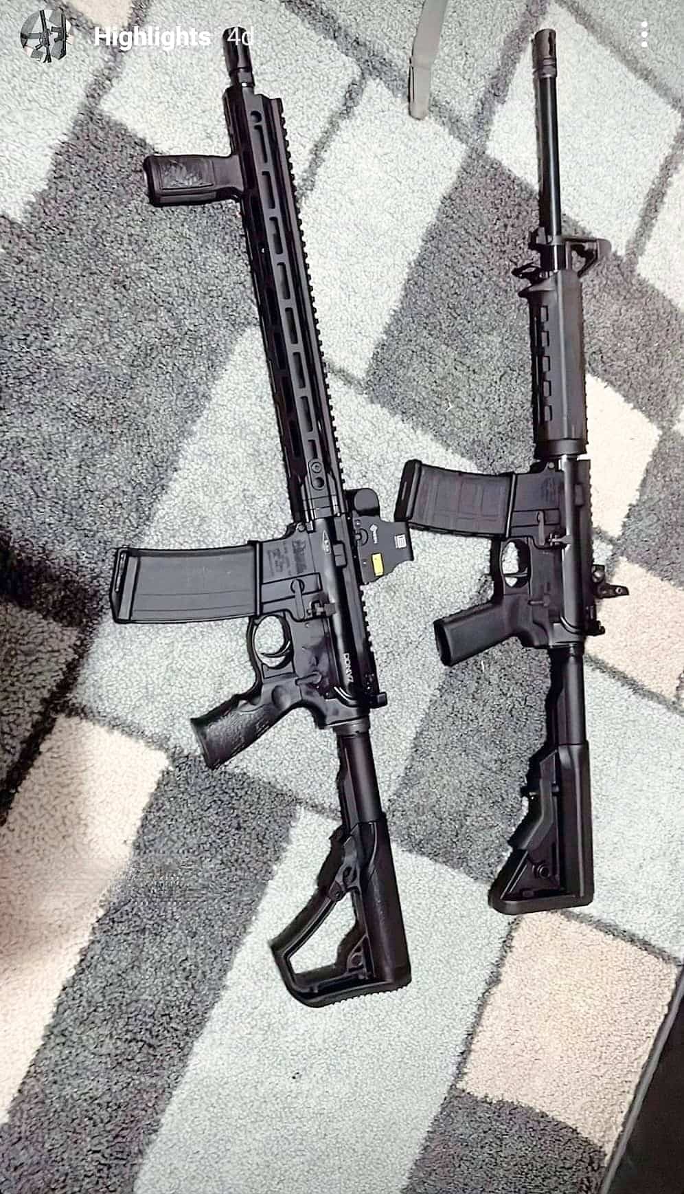 Une photo d’armes publiée sur le compte Instagram du possible auteur de la fusillade.