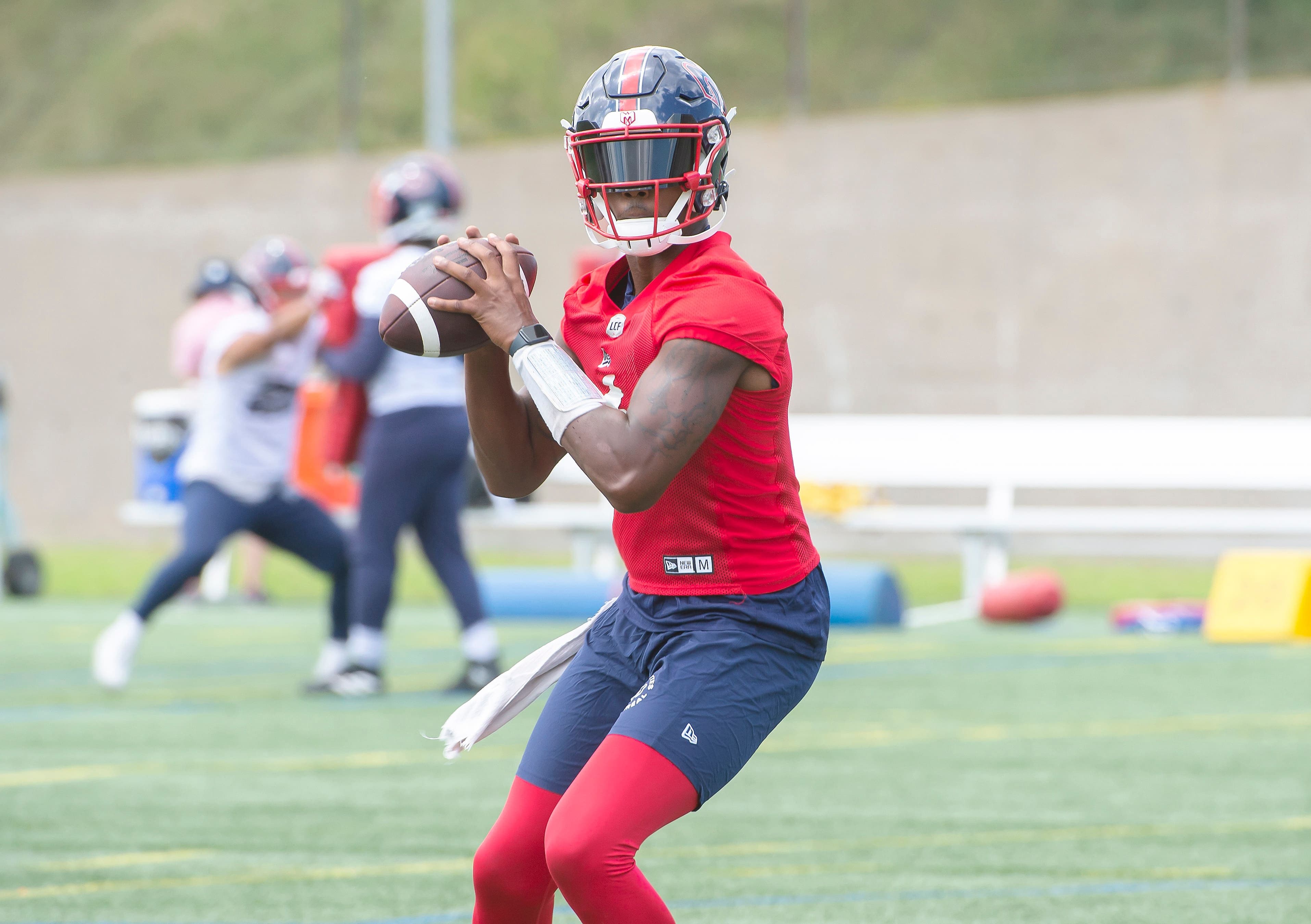 Dominique Davis à l’entraînement des Alouettes lundi dernier.