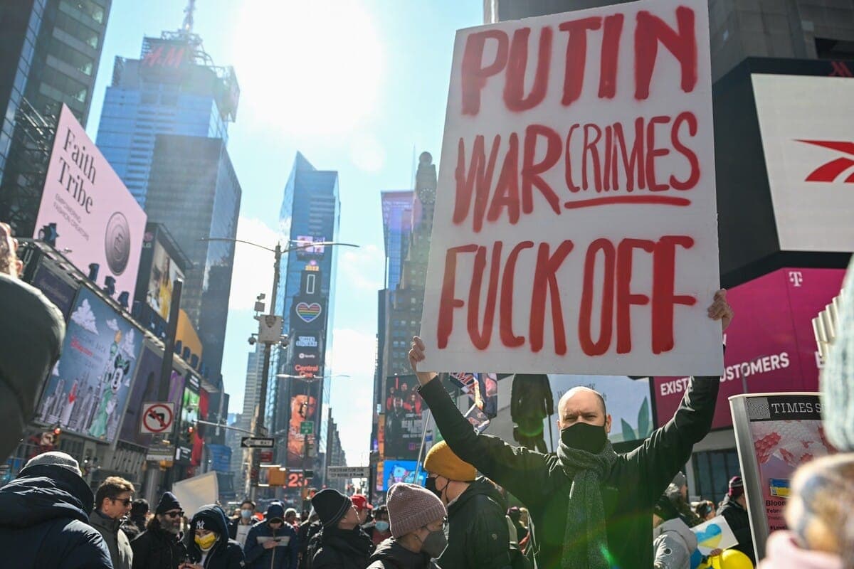 Une photo prise lors d'une manifestation à New York, fin février.