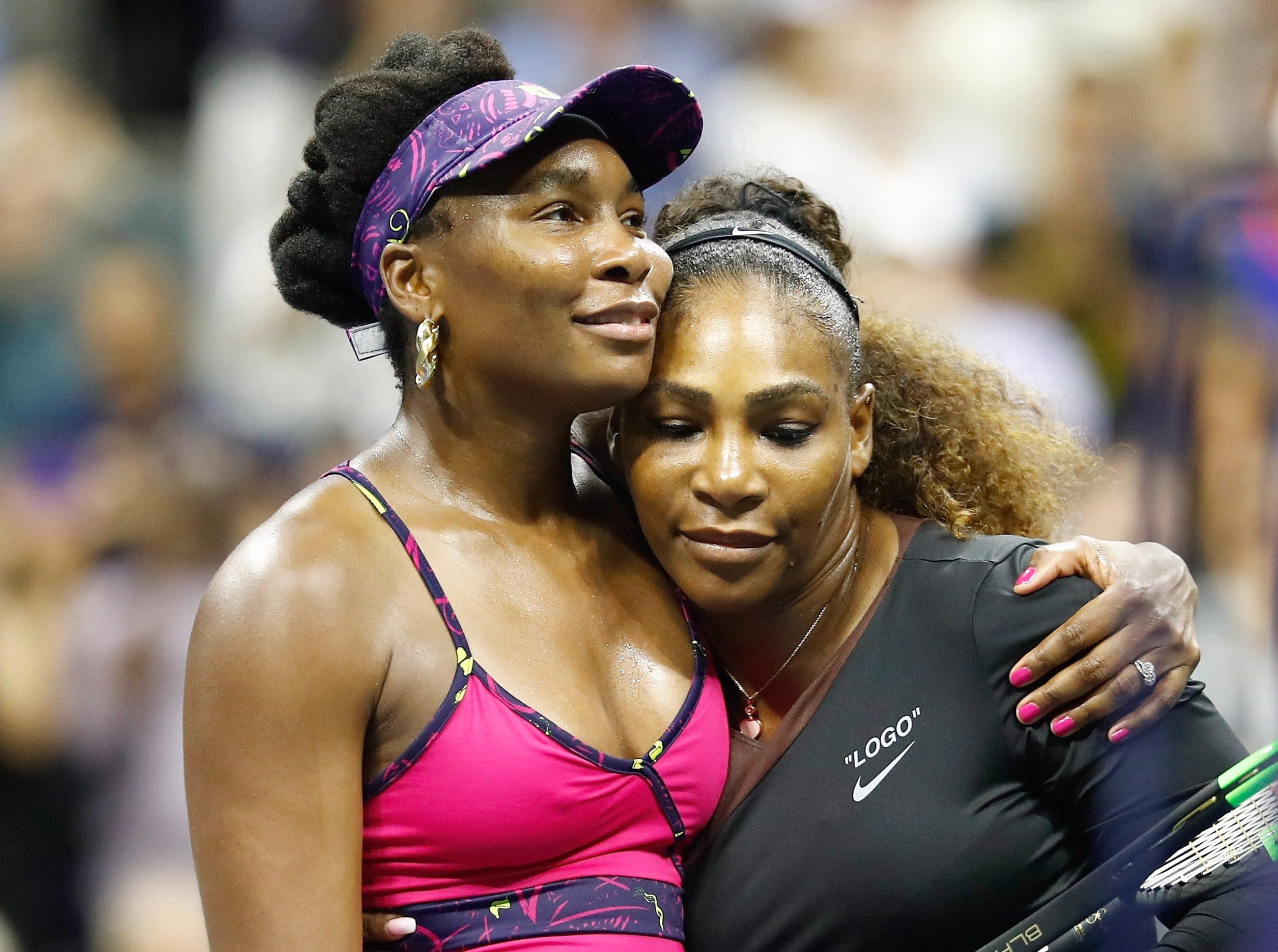 Venus et Serena Williams photographiées aux Internationaux des États-Unis à la fin du mois d’août 2018.
