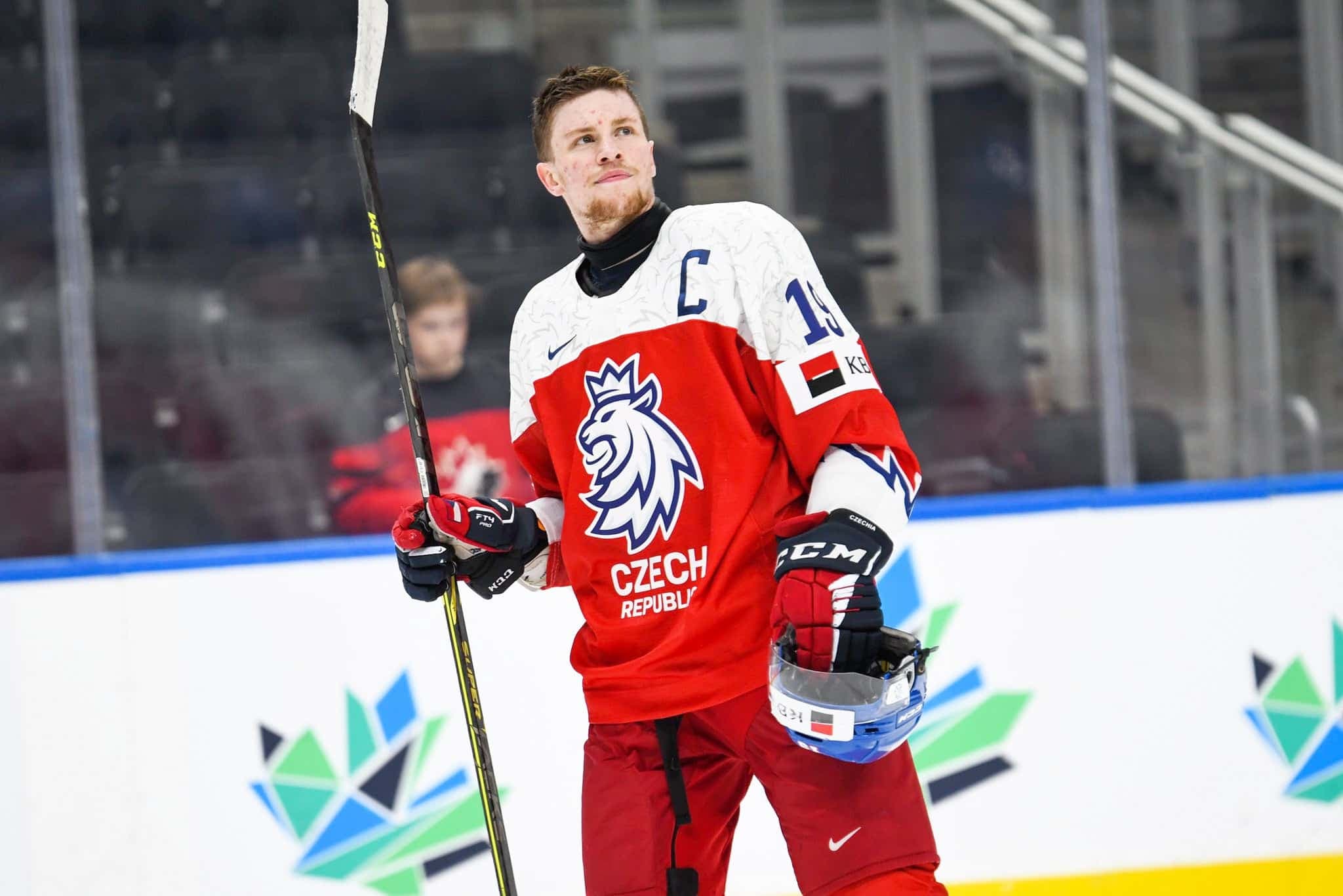 Jan Mysak pendant le match contre les États-Unis au Championnat du monde junior, mercredi.